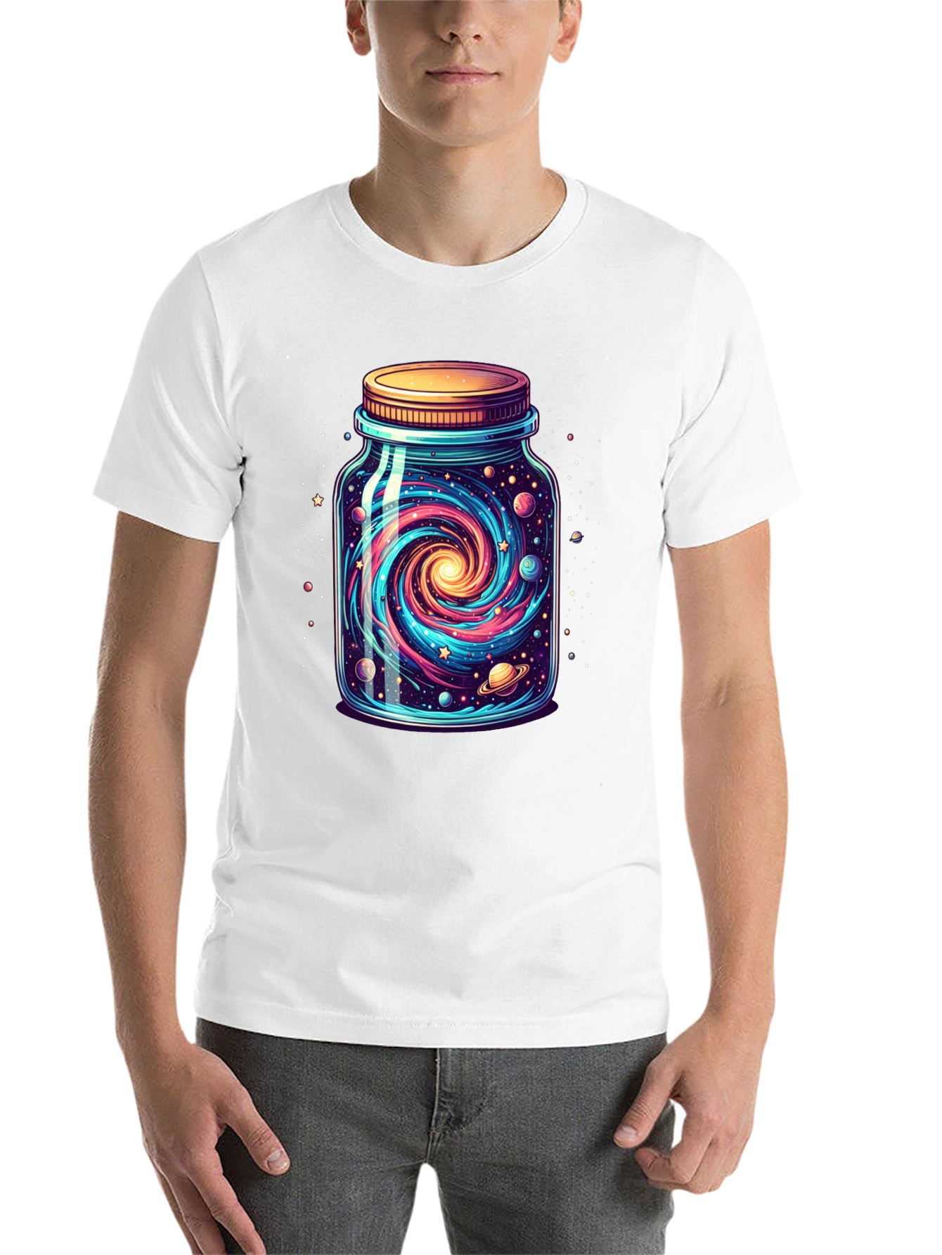 Black Galaxy Jar Graphic Tee - Men's Black T-Shirt view 14