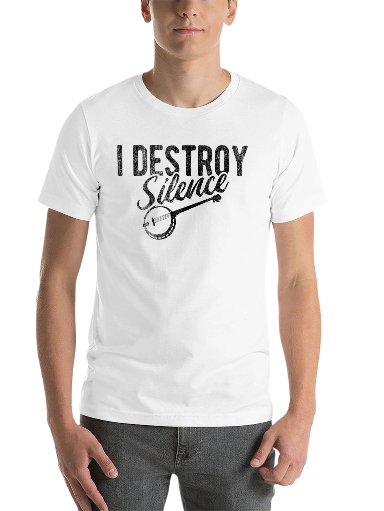 Black I Destroy Silence Banjo Graphic Tee - Black view 14