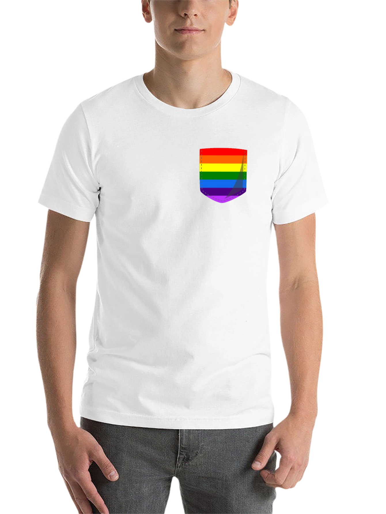 Black Pride Pocket Tee - Black Crew Neck Casual T-Shirt view 14