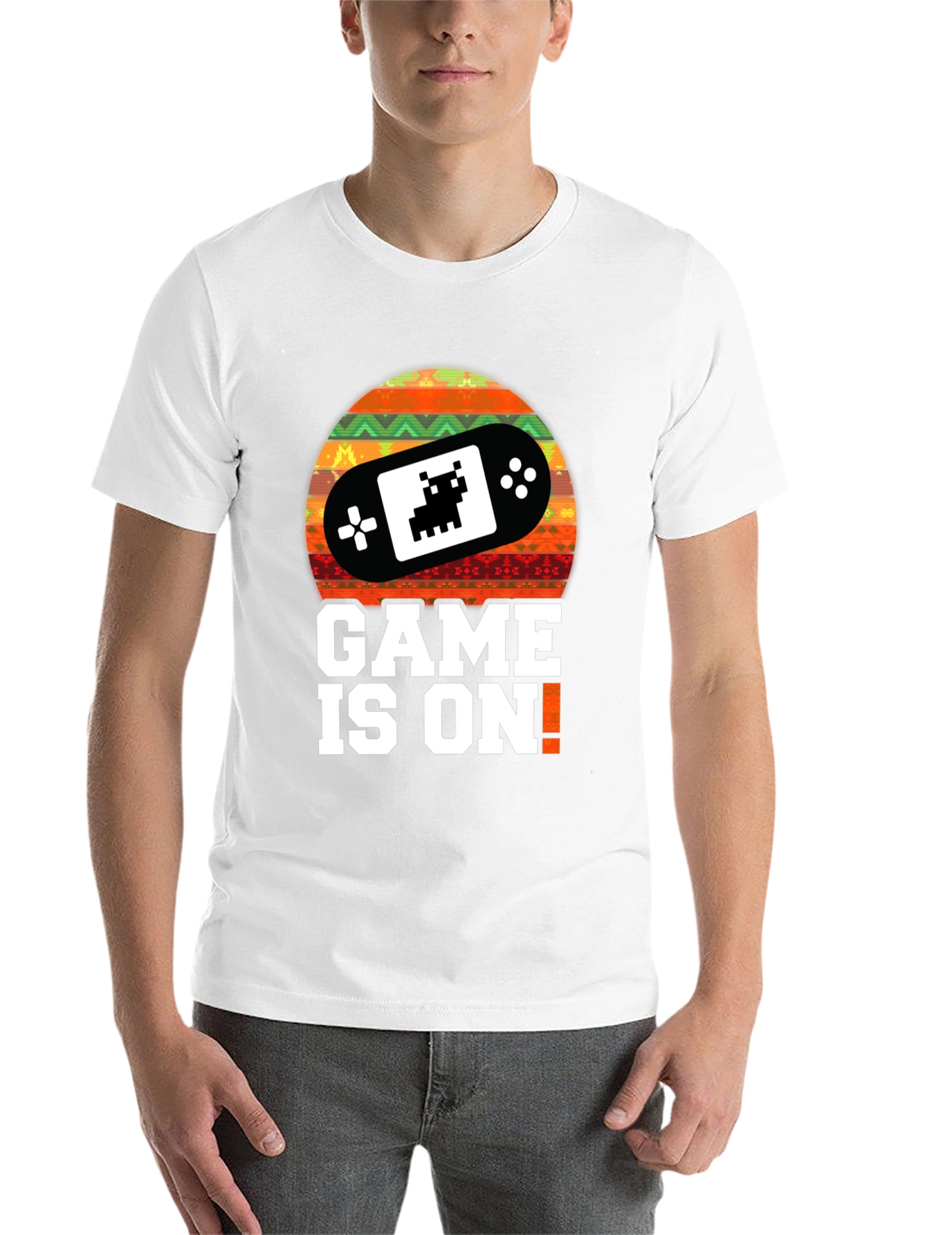 Black Game On! Retro Gamer T-Shirt - Black view 14
