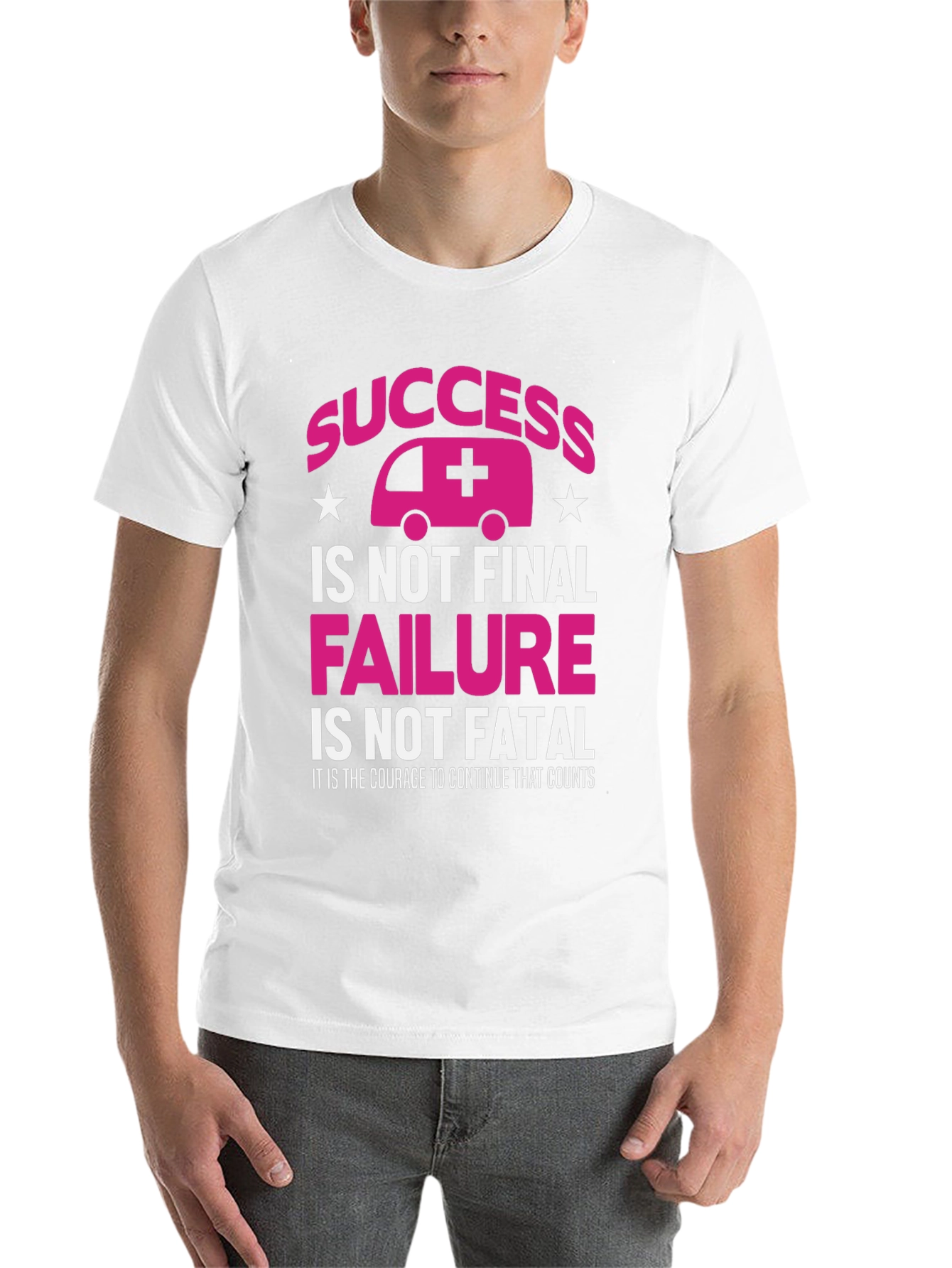 Black Success Ambulance Graphic Tee - Courage Counts T-Shirt view 14