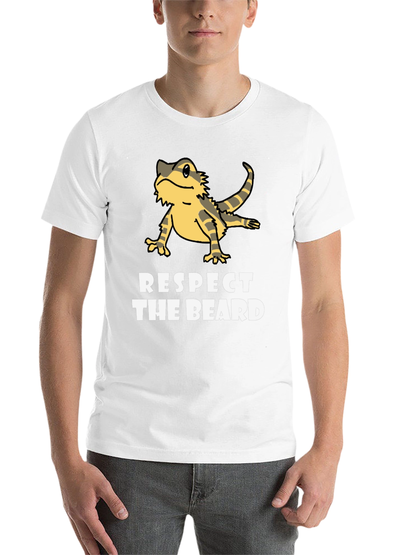 Black Respect The Beard Bearded Dragon T-Shirt view 14