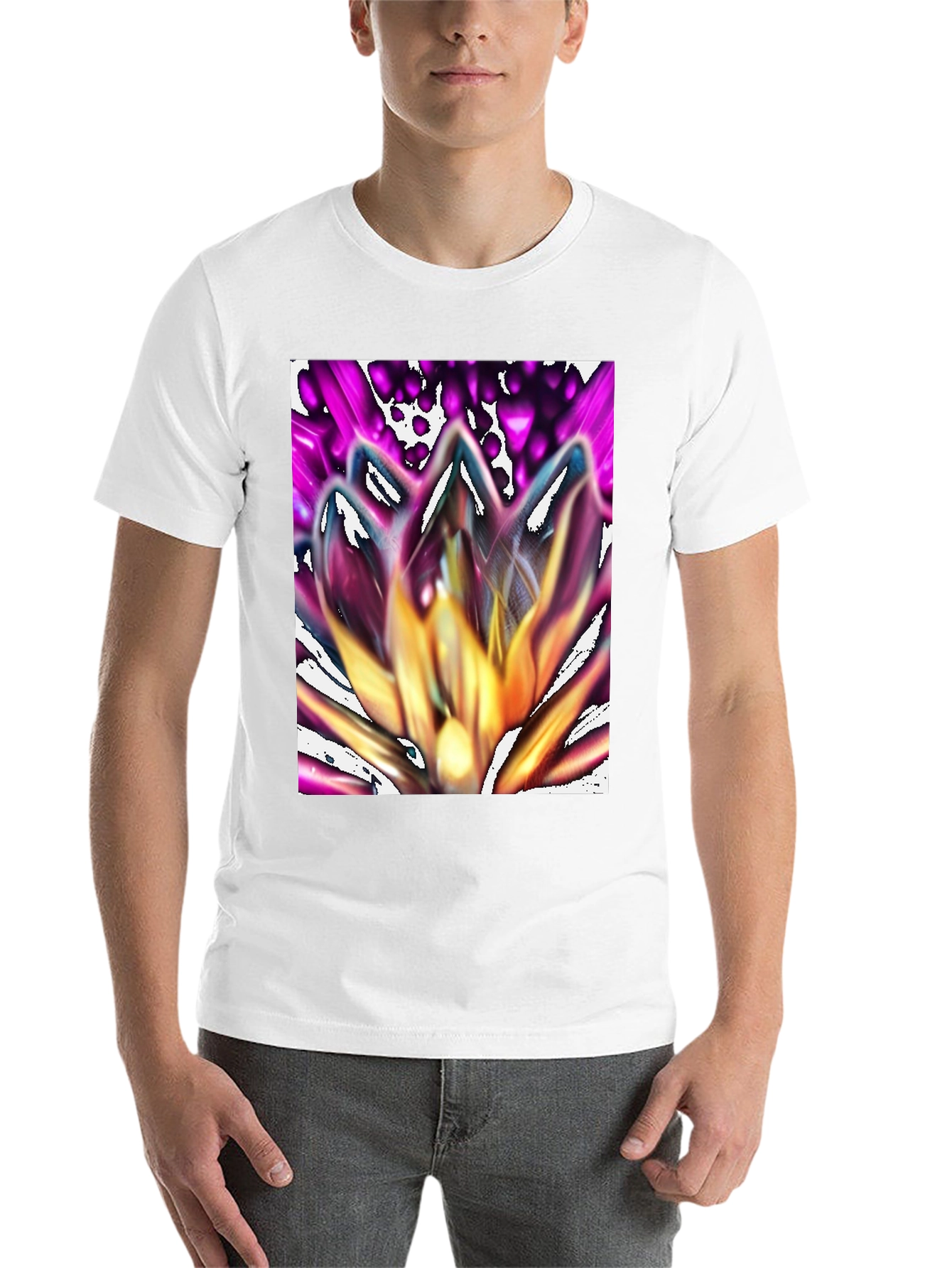 Black Abstract Flower Graphic Tee - Stylish Unisex T-Shirt view 14