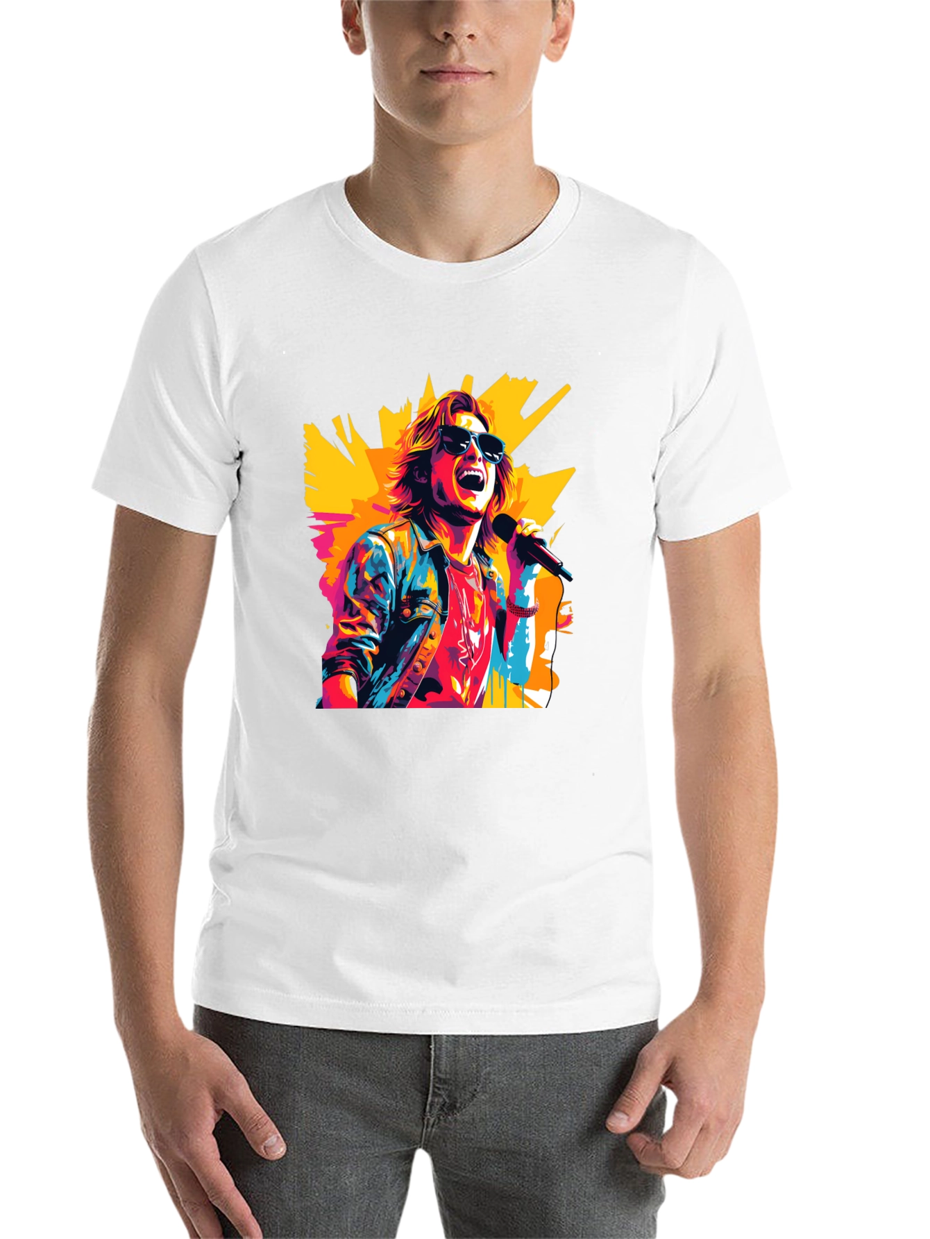 Black Retro Rocker Graphic Tee - Cool Pop Art Design view 14
