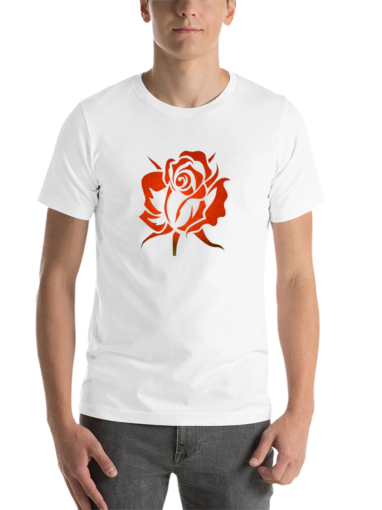 Black Rose Silhouette Graphic Black T-Shirt view 14