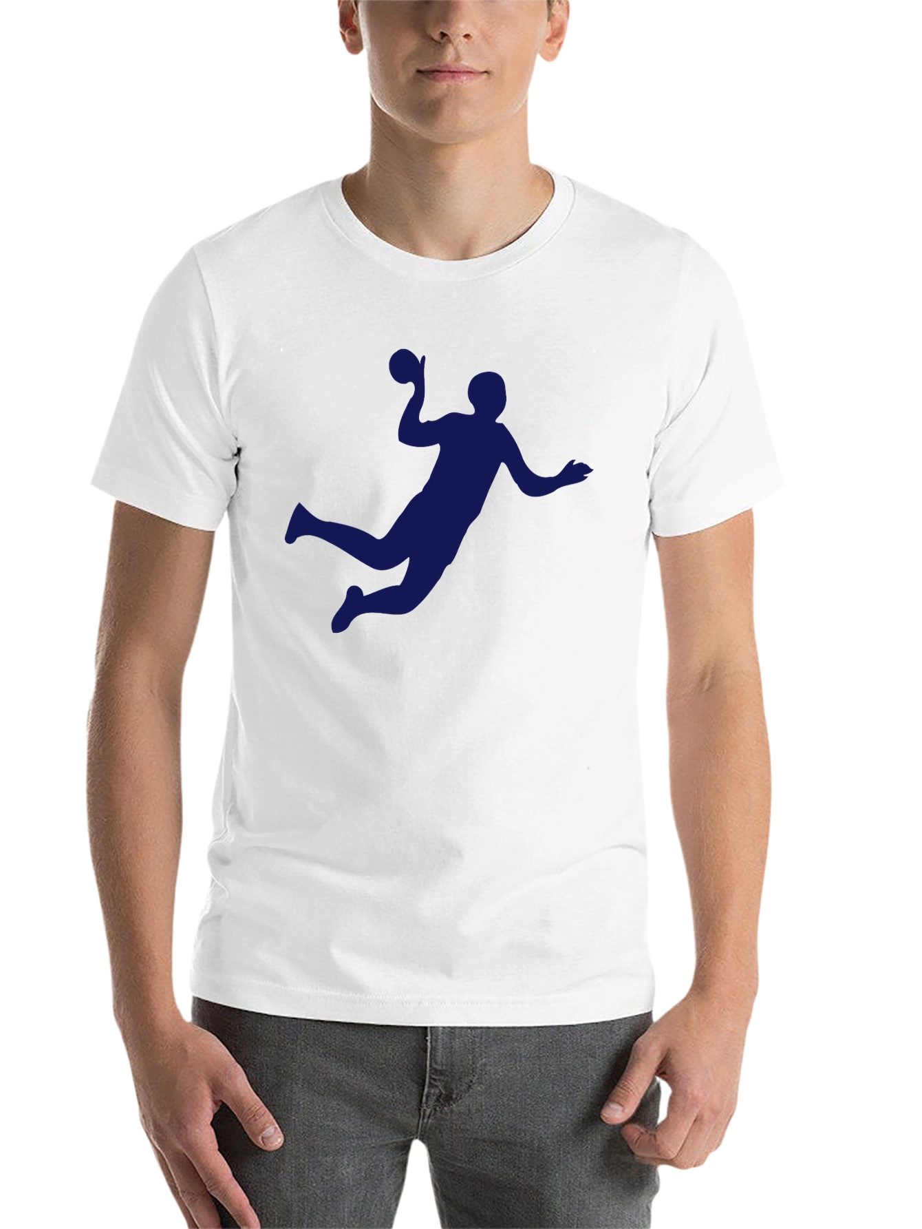 Black Handball Player Graphic Tee - Sporty Black T-Shirt view 14