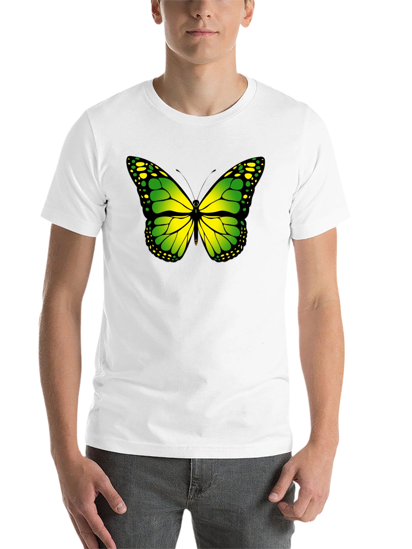 Black Butterfly Graphic Tee - Black Cotton T-Shirt view 14