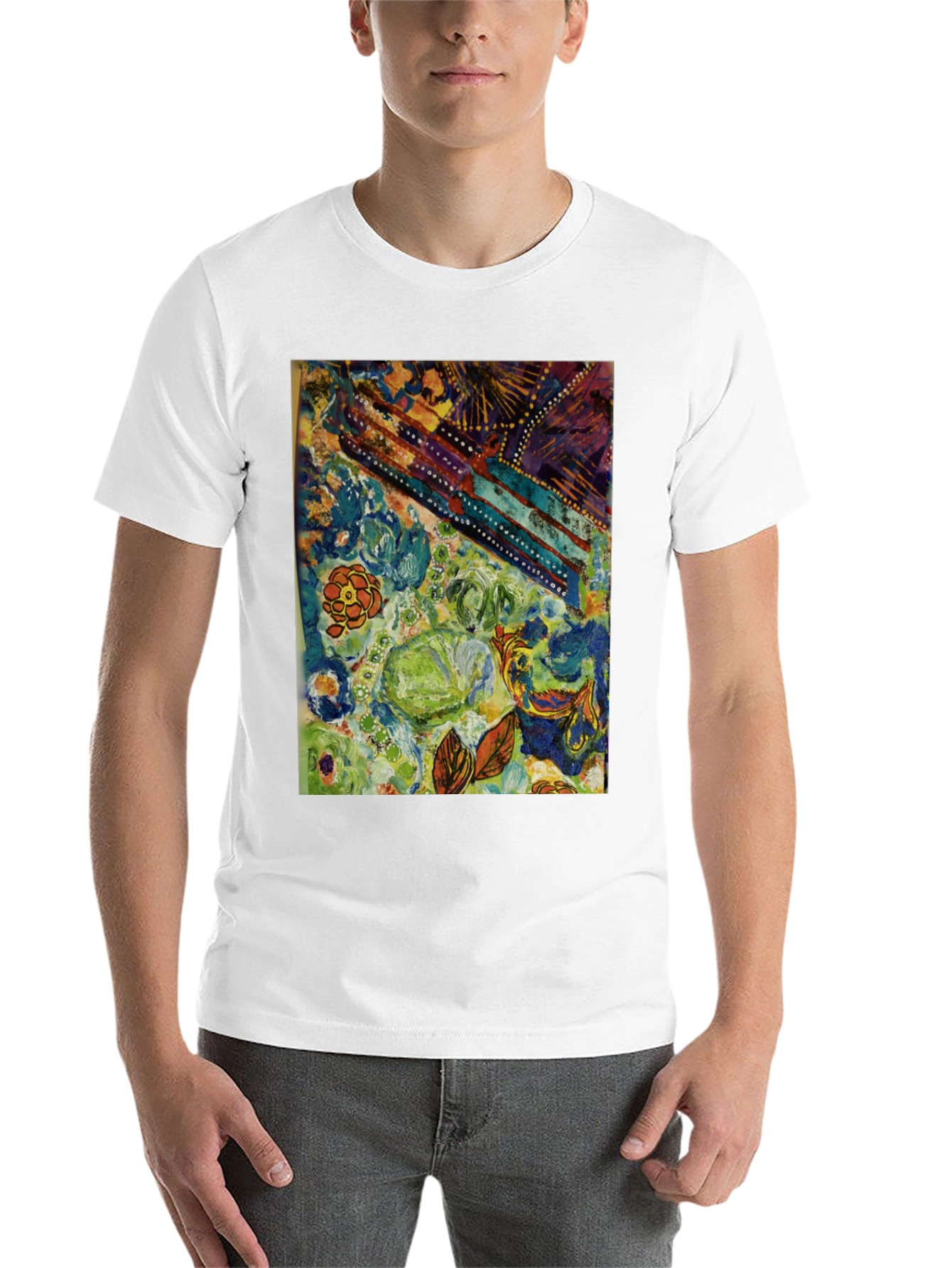 Black Abstract Floral T-Shirt - Artistic Expression view 14