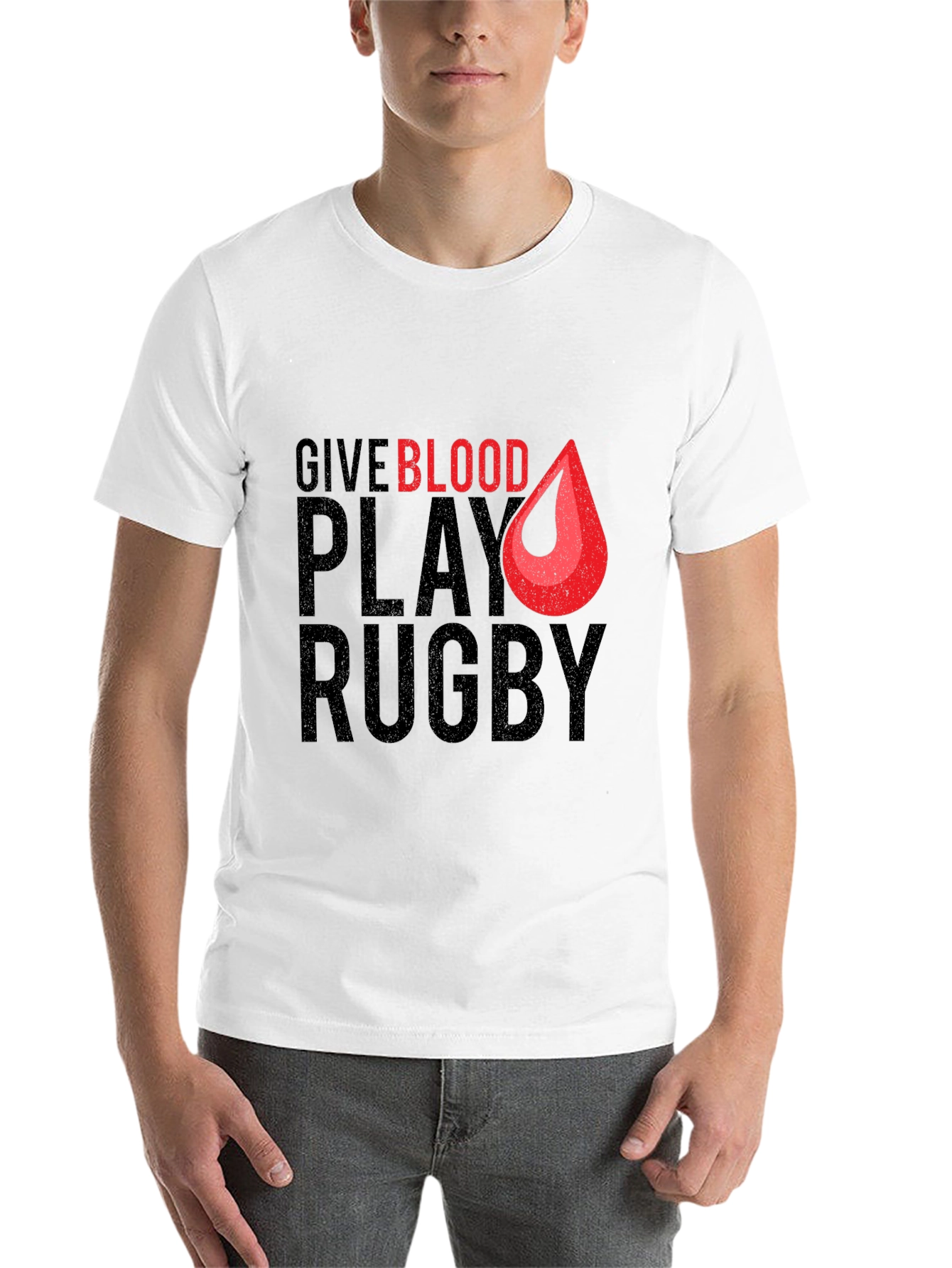 Give Blood Play Rugby Graphic T-Shirt - 14