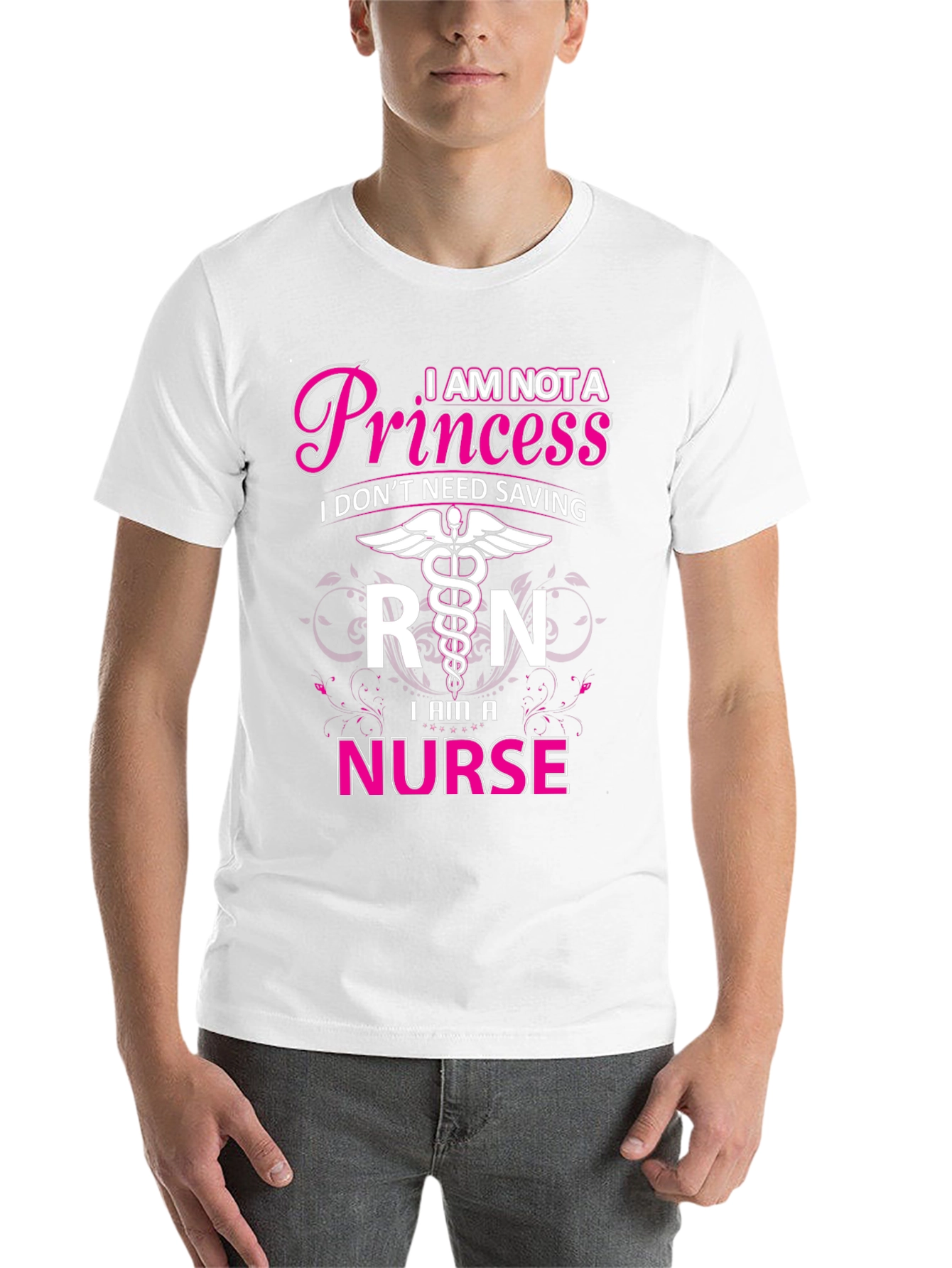 Black I Am Not A Princess Nurse T-Shirt view 14