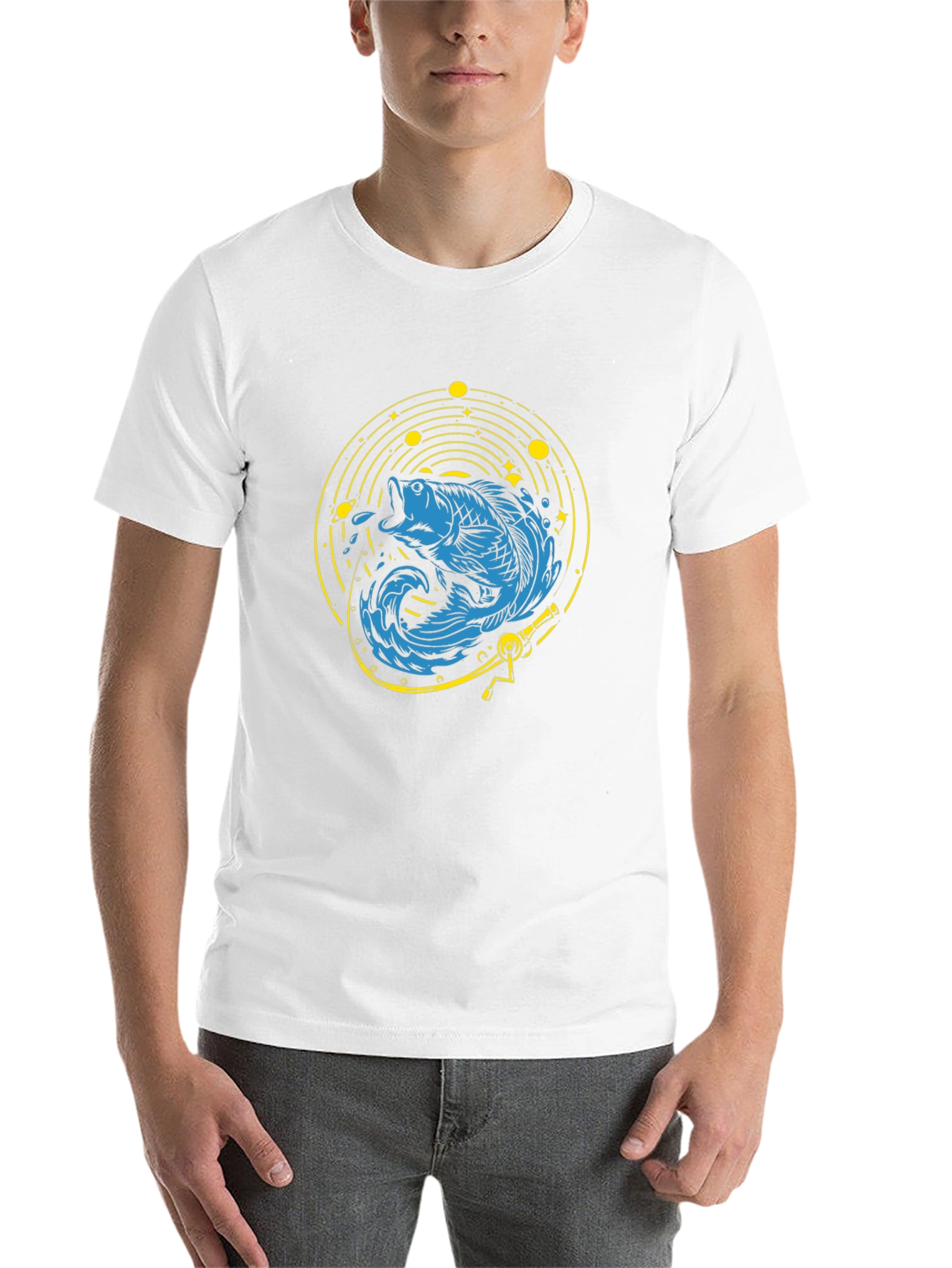 Black Cosmic Fish T-Shirt -  Unique Graphic Tee view 14