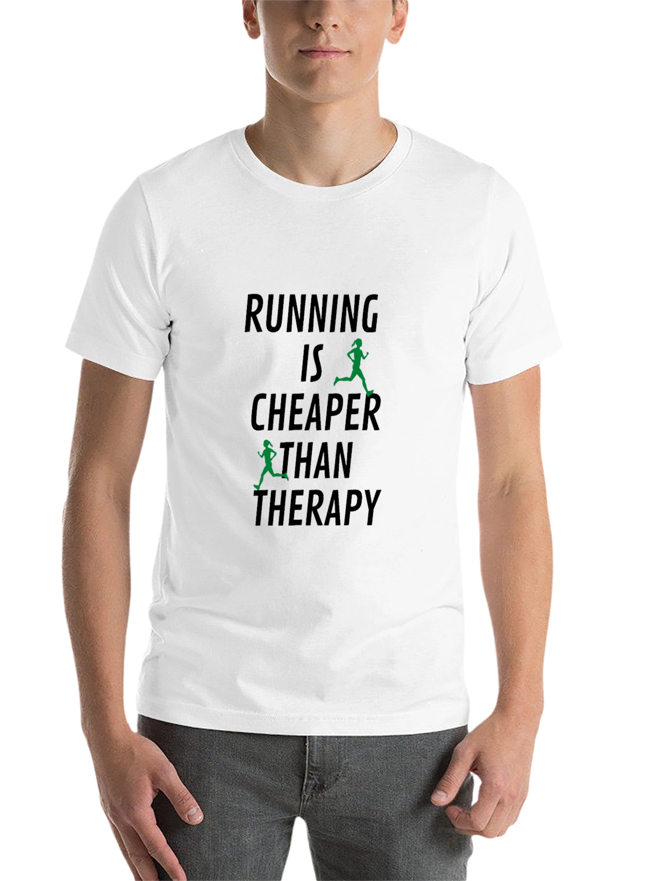 Black Running is Cheaper Than Therapy T-Shirt view 14