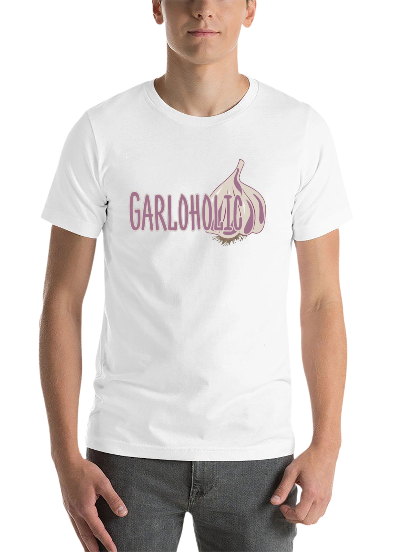 Black Garloholic Graphic Tee - Funny Garlic Lover T-Shirt view 14