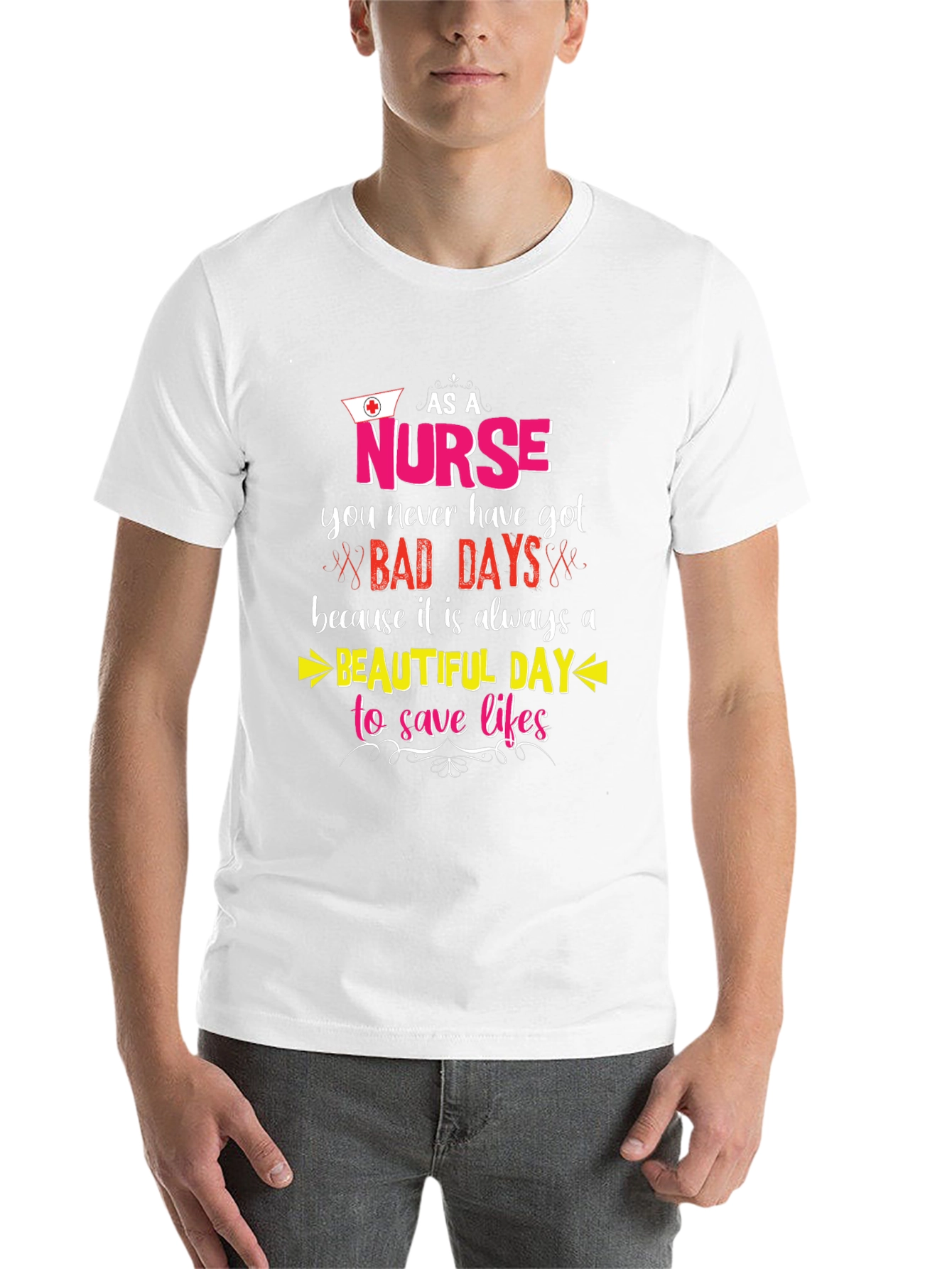 Black Nurse T-Shirt: Beautiful Day to Save Lives view 14