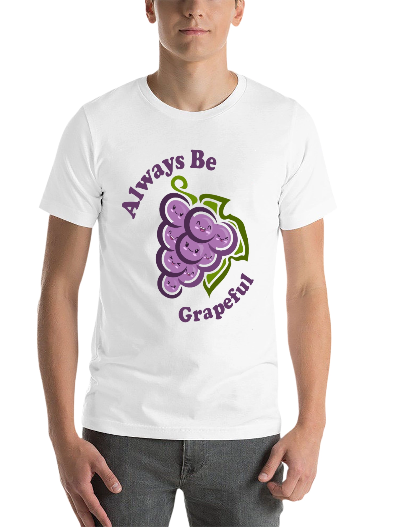 Black Always Be Grapeful Funny Graphic T-Shirt view 14