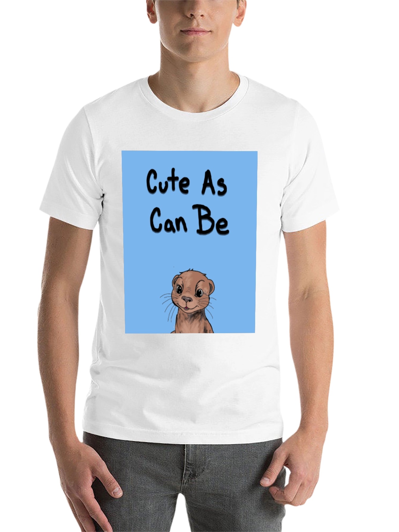 Black Cute As Can Be Otter Graphic Tee - Black Cotton Blend view 14