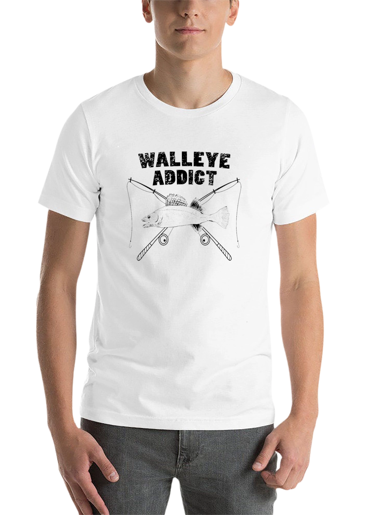 Black Walleye Addict Black T-Shirt - Fishing Enthusiast Apparel view 14