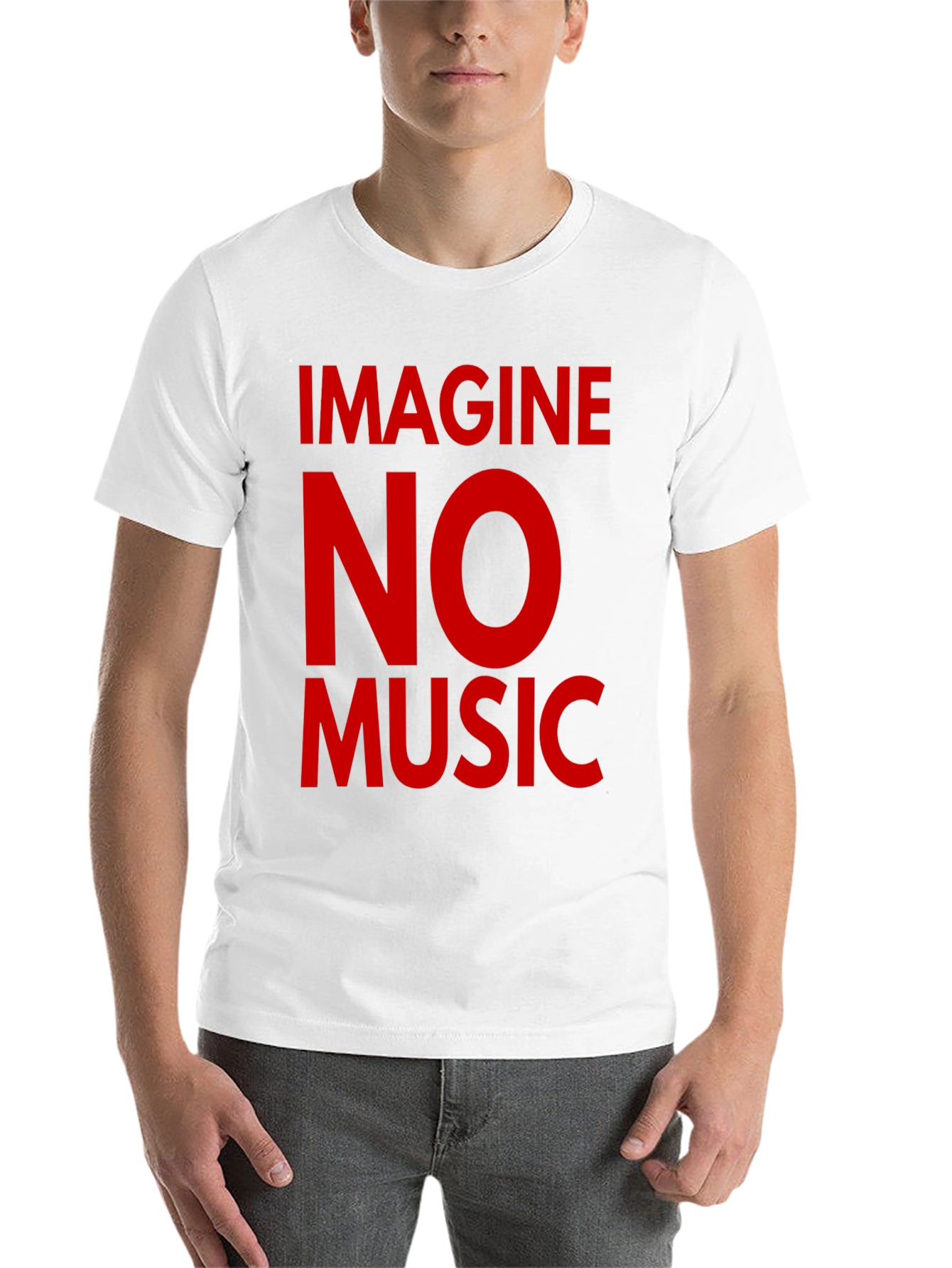 Black Imagine No Music Black T-Shirt view 14