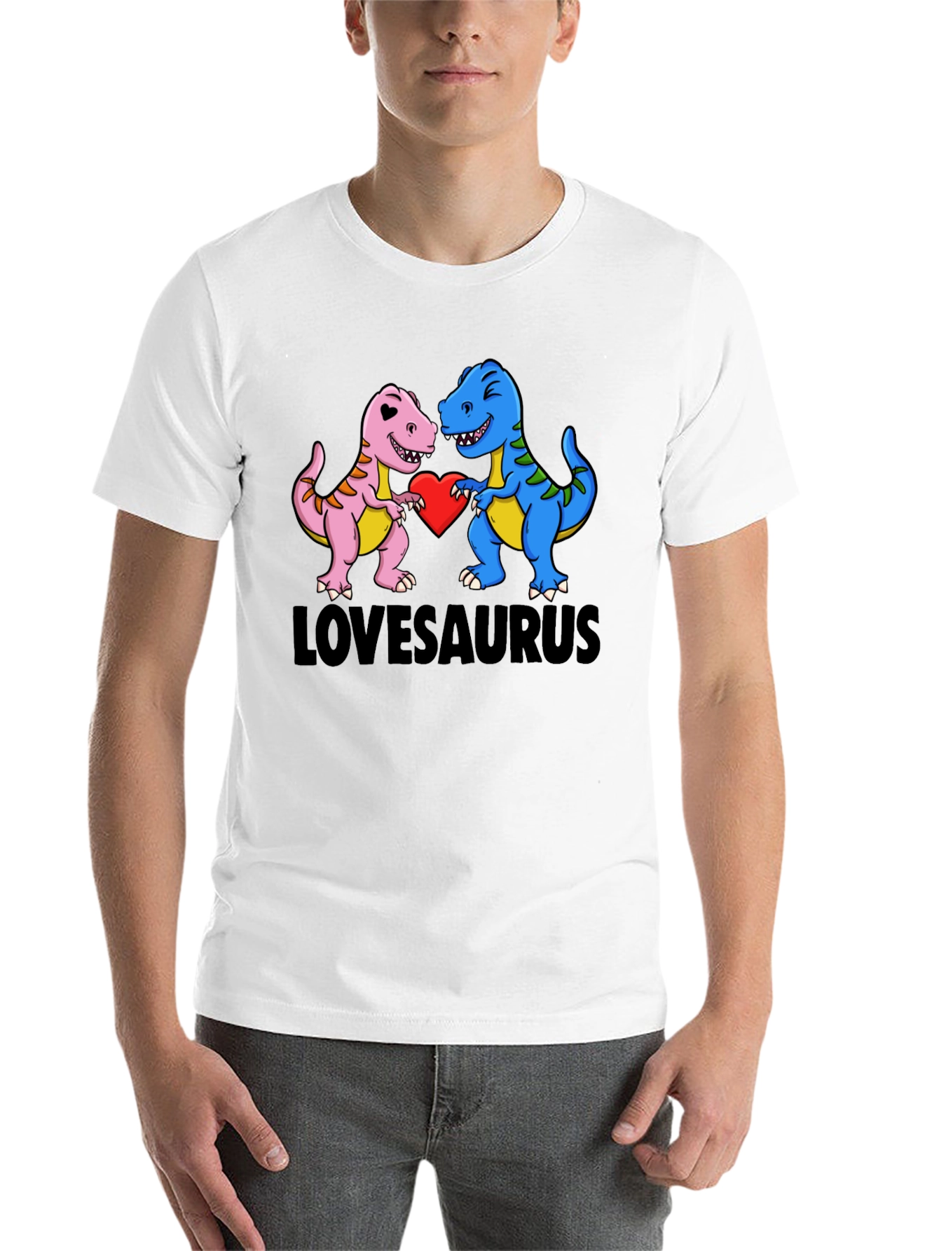 Black Lovesaurus Dinosaur T-Shirt - Perfect for Valentine's! view 14