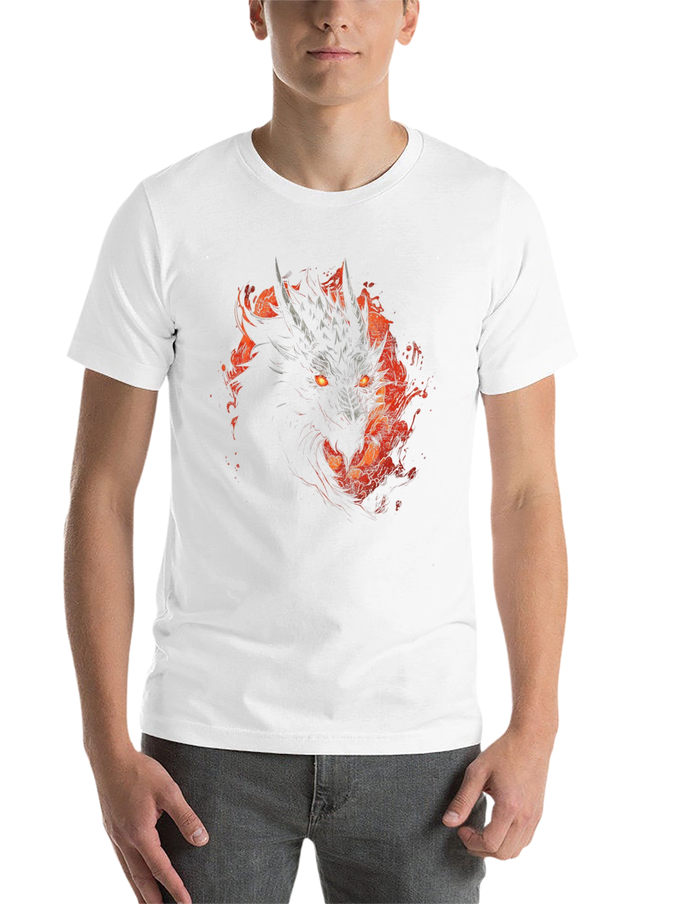 Black Dragon Fire T-Shirt - Black Graphic Tee view 14
