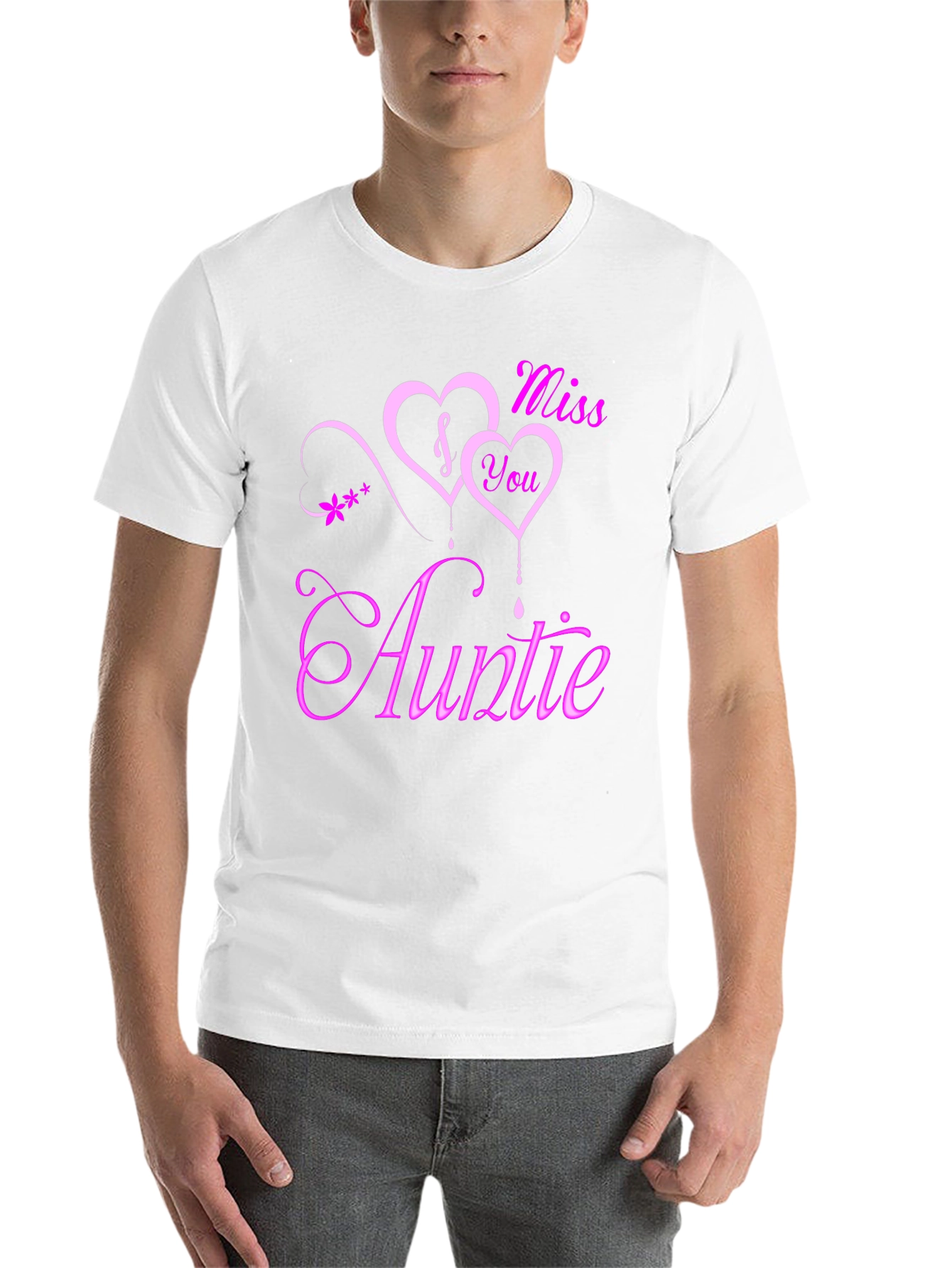 Black Miss You Auntie Black T-Shirt, Heart Design view 14