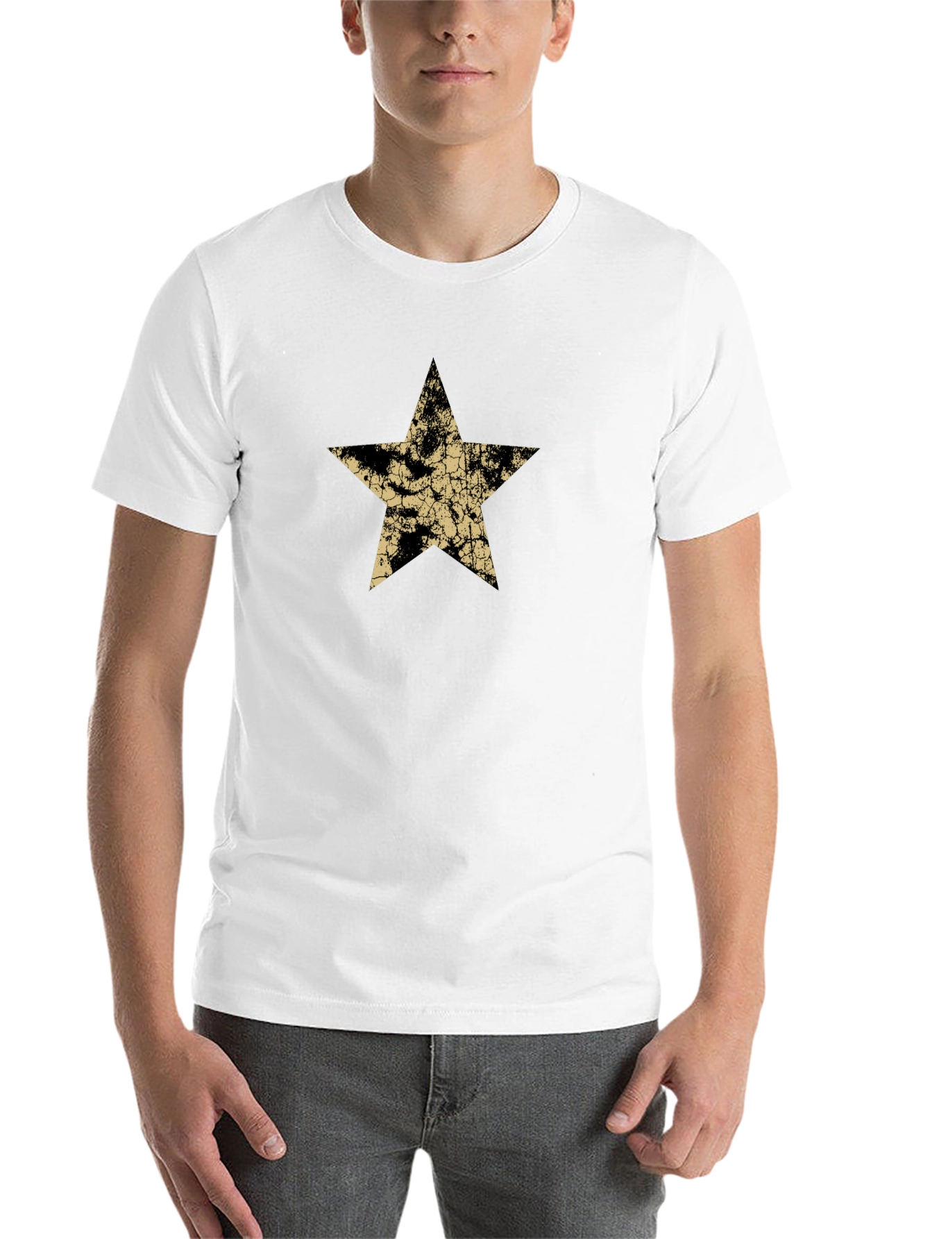 Black Distressed Star Graphic Black Tee view 14