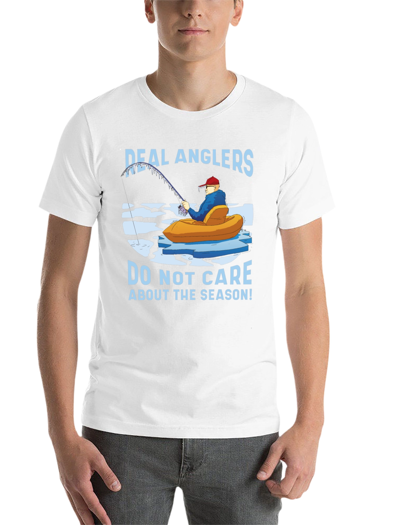 Black Real Anglers Winter Fishing T-Shirt view 14