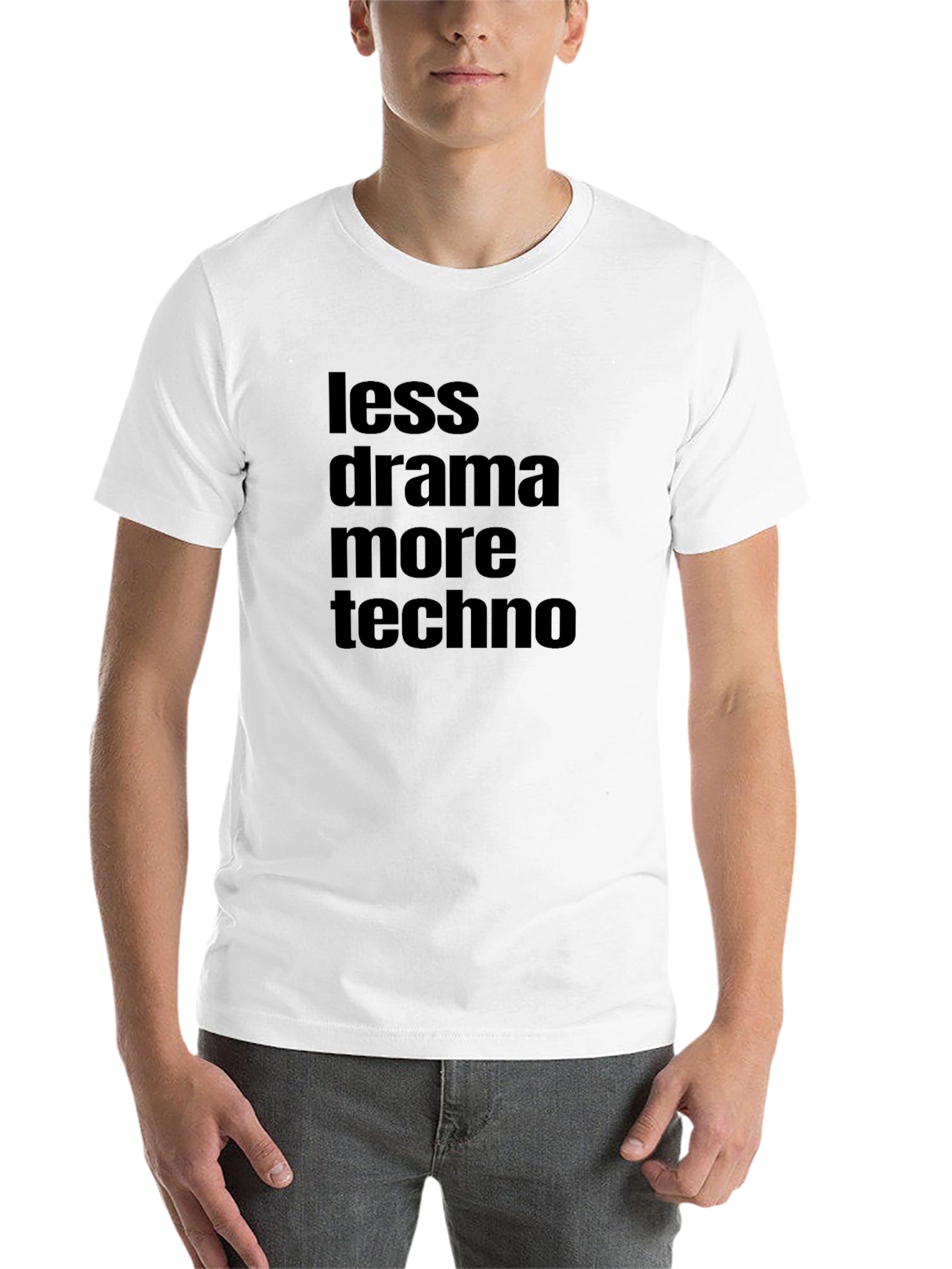 Black Less Drama More Techno T-Shirt view 14