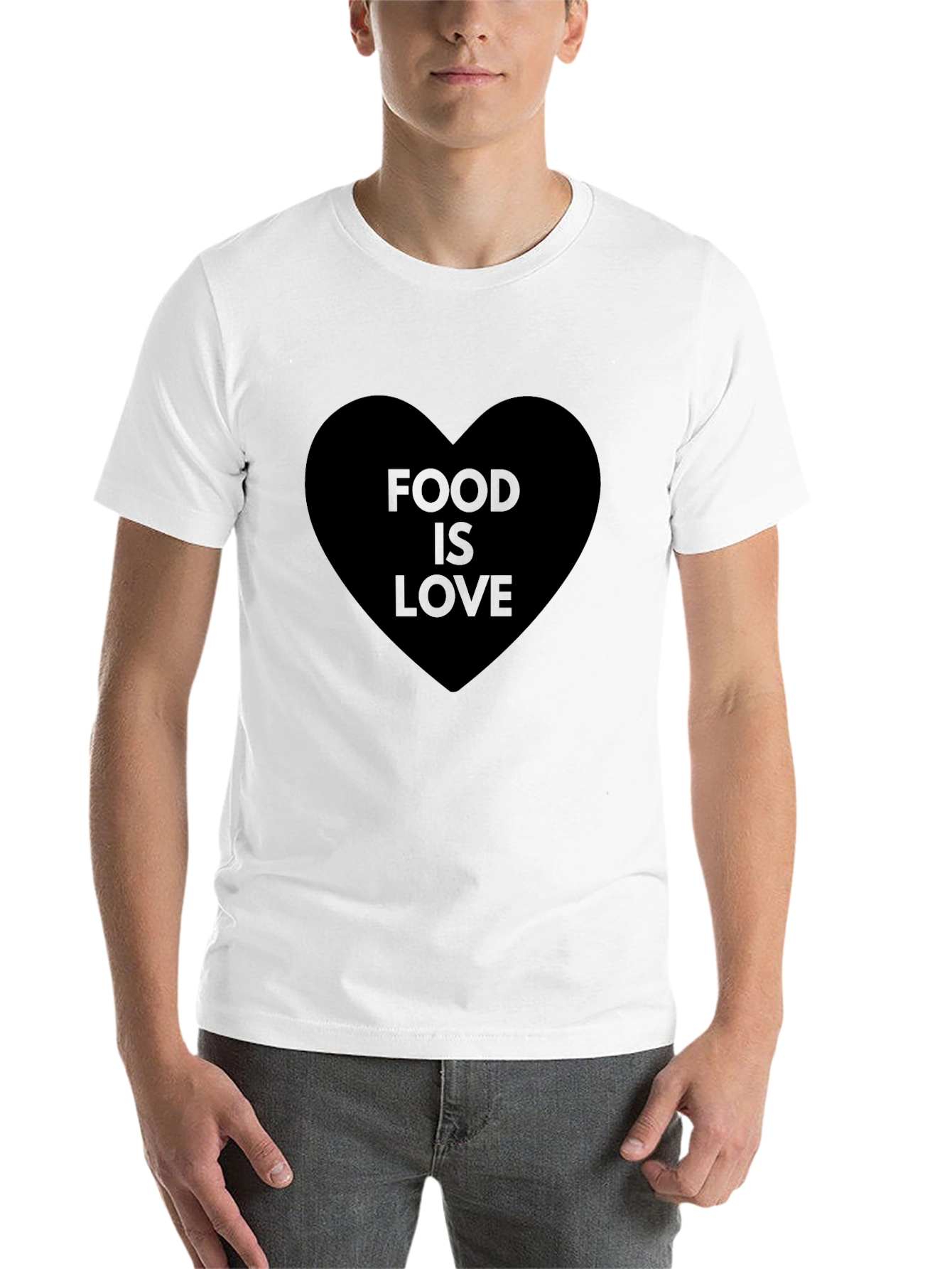 Black Food is Love Graphic Tee - Black Cotton T-Shirt view 14