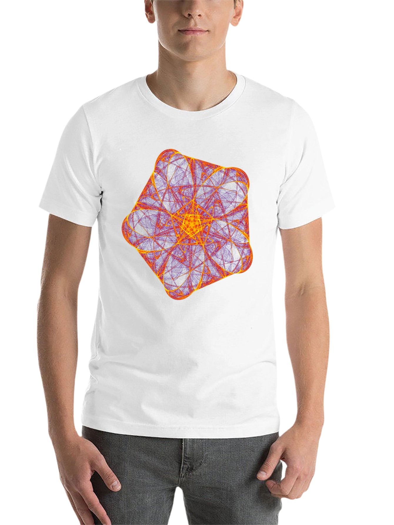 Black Geometric Fractal T-Shirt - Bold & Unique Design view 14
