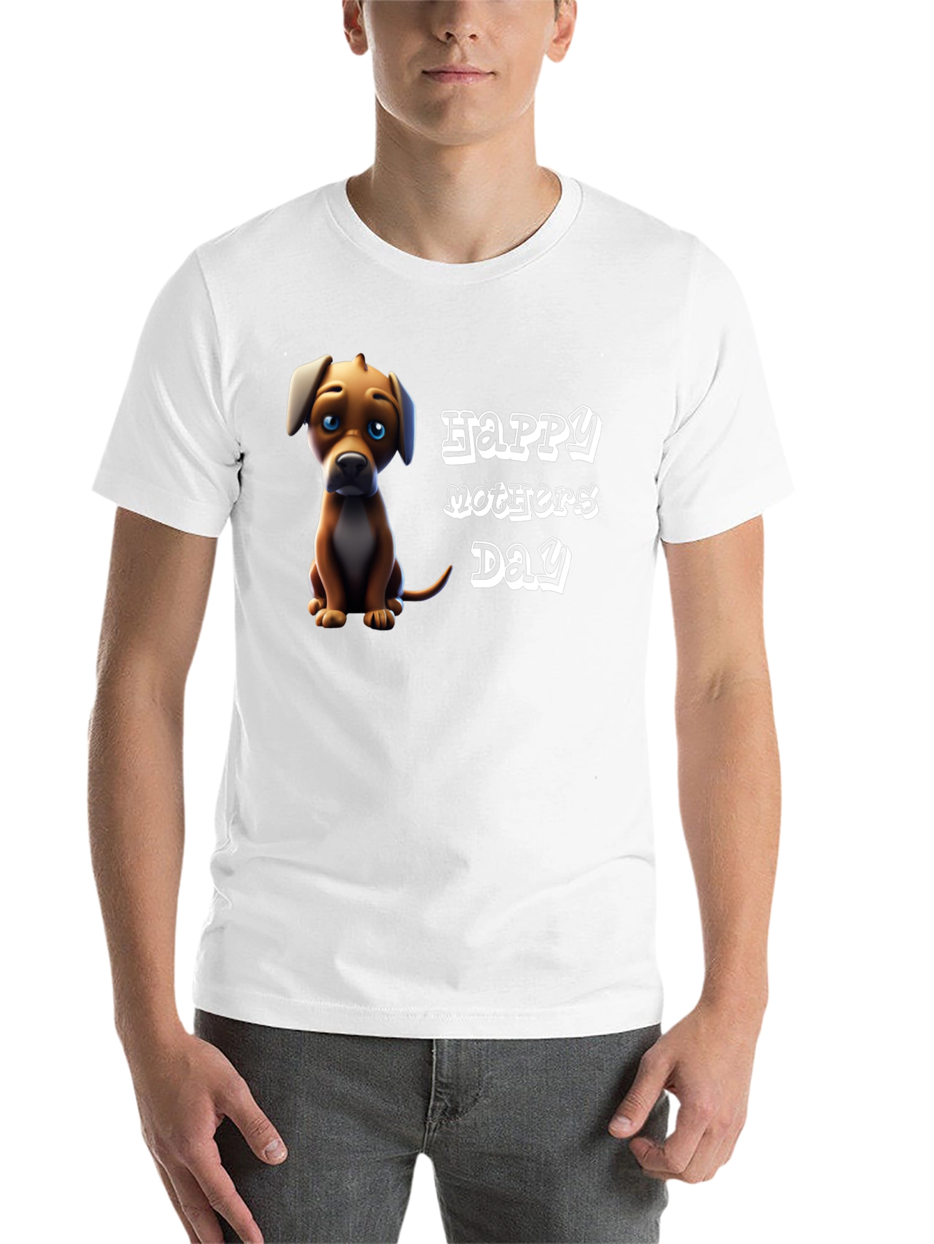 Black Happy Mother's Day Dog Graphic T-Shirt view 14