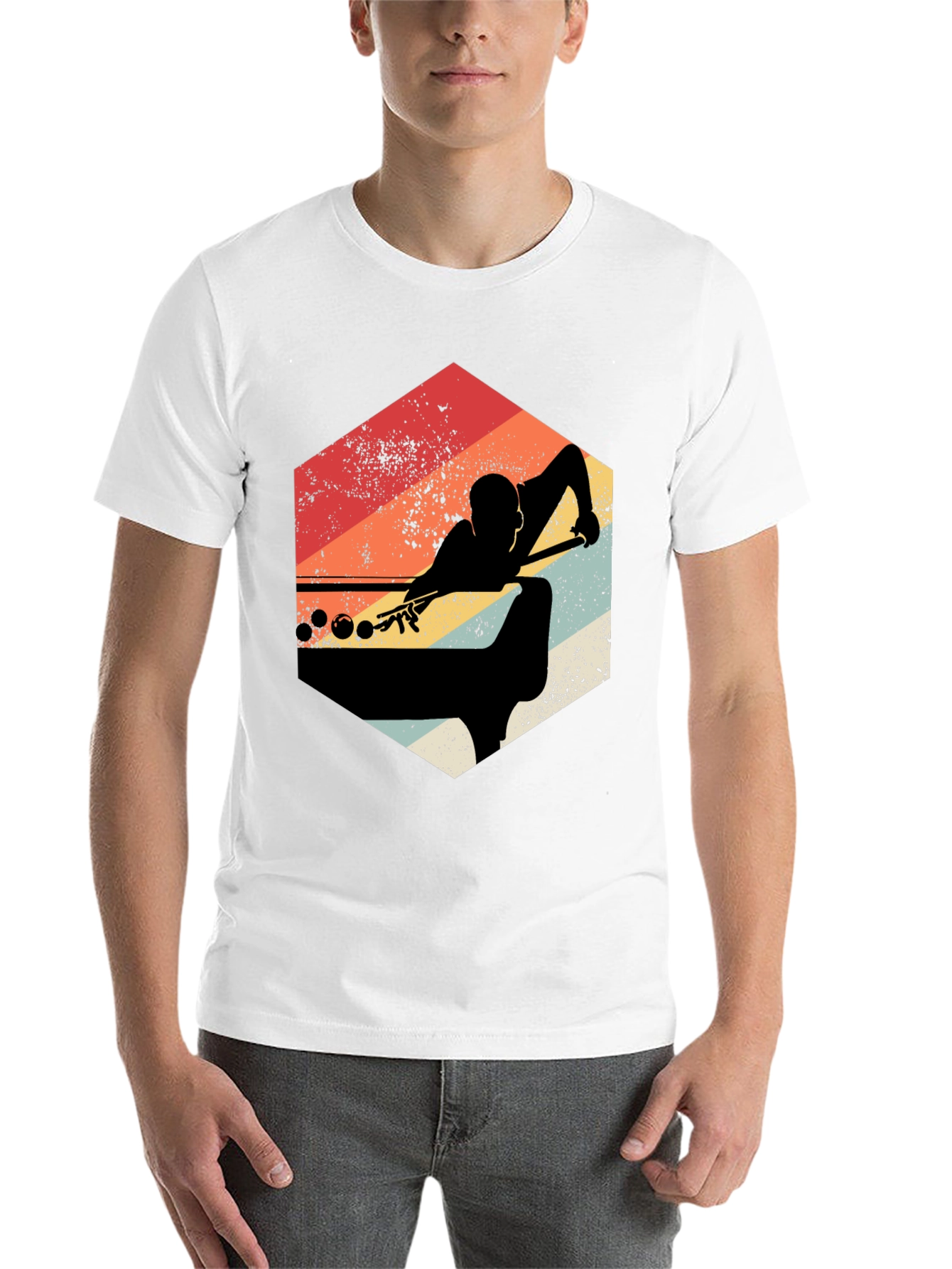 Black Vintage Billiards Player Graphic T-Shirt view 14