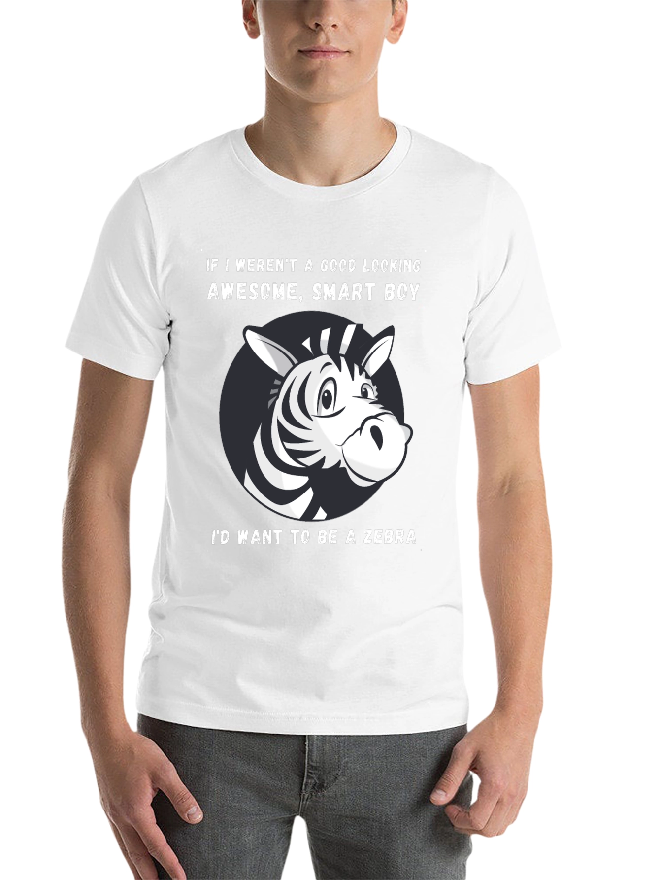 Black Funny Zebra Graphic T-Shirt view 14