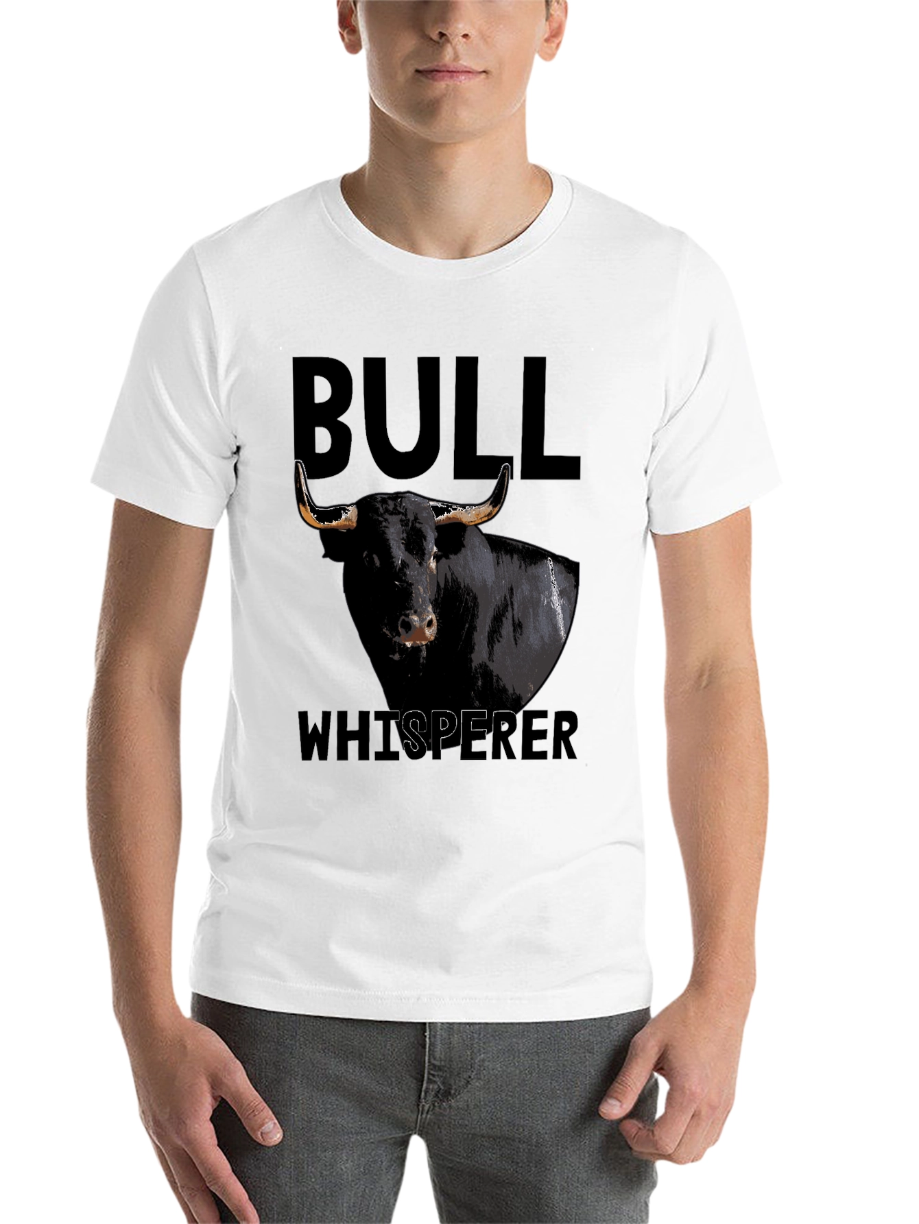 Black Bull Whisperer Graphic Tee - Black Cotton T-Shirt view 14