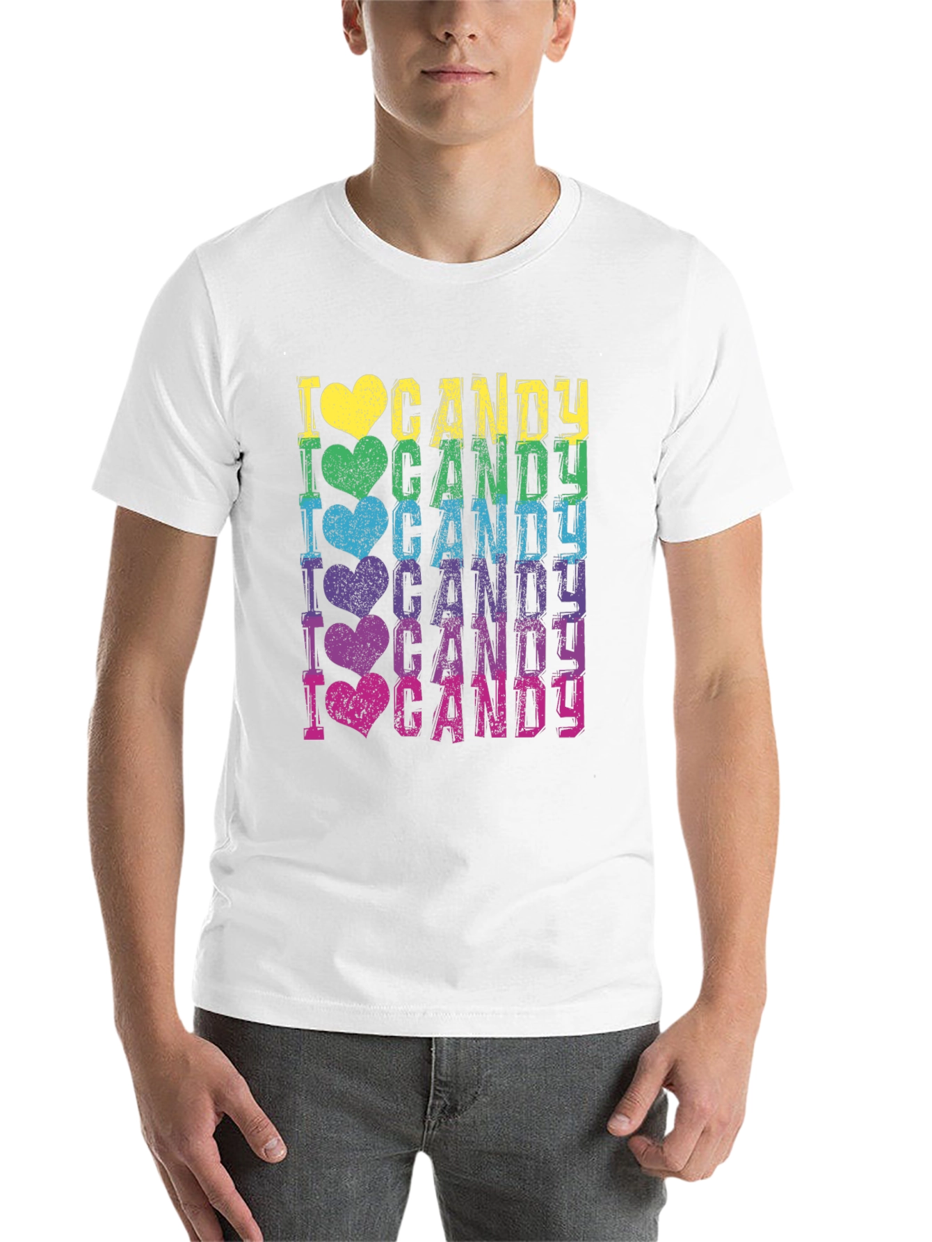 Black I Heart Candy Black T-Shirt - Rainbow Colors view 14