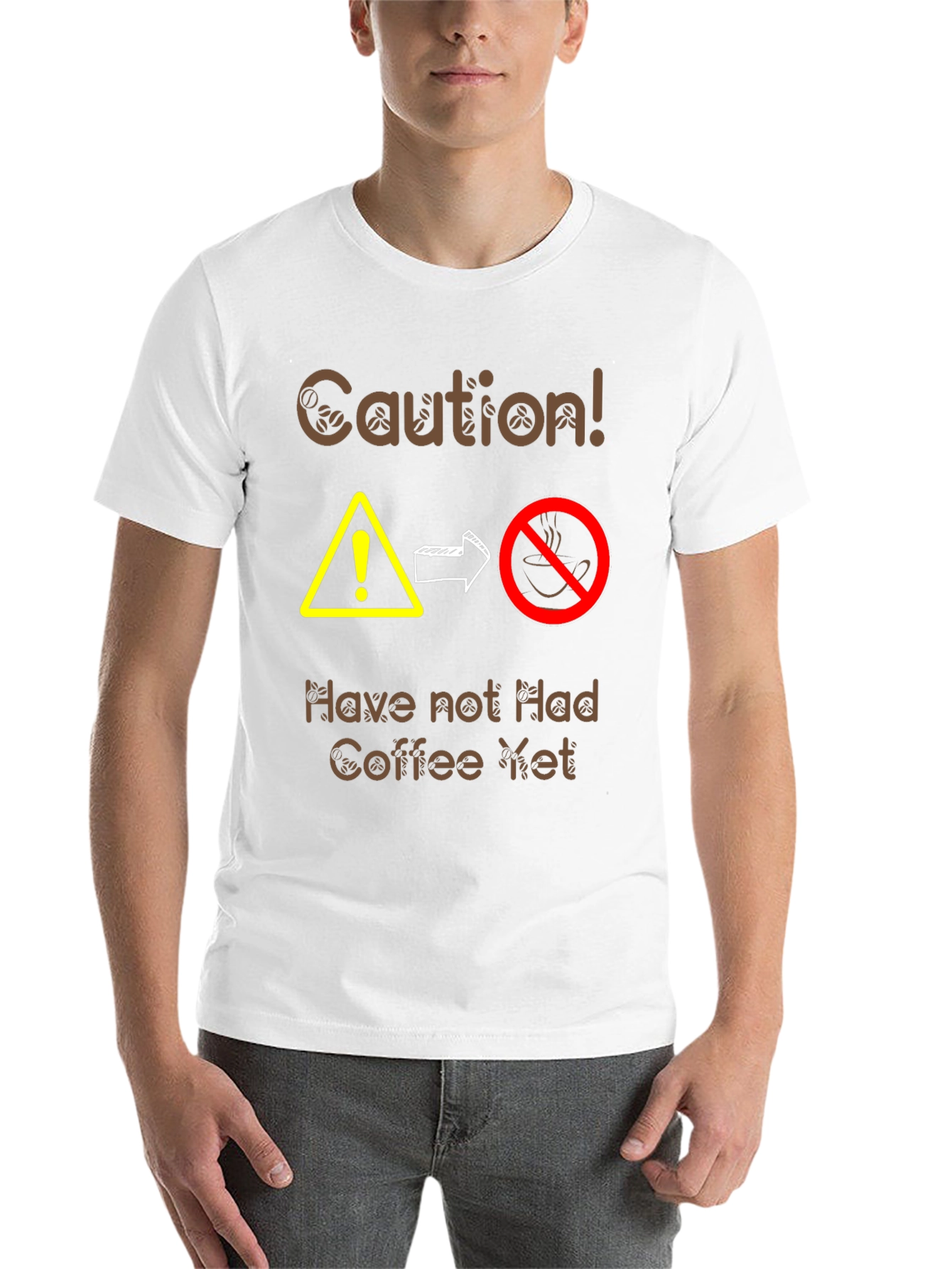 Black Caution Coffee T-Shirt - Funny Caffeine Warning Tee view 14