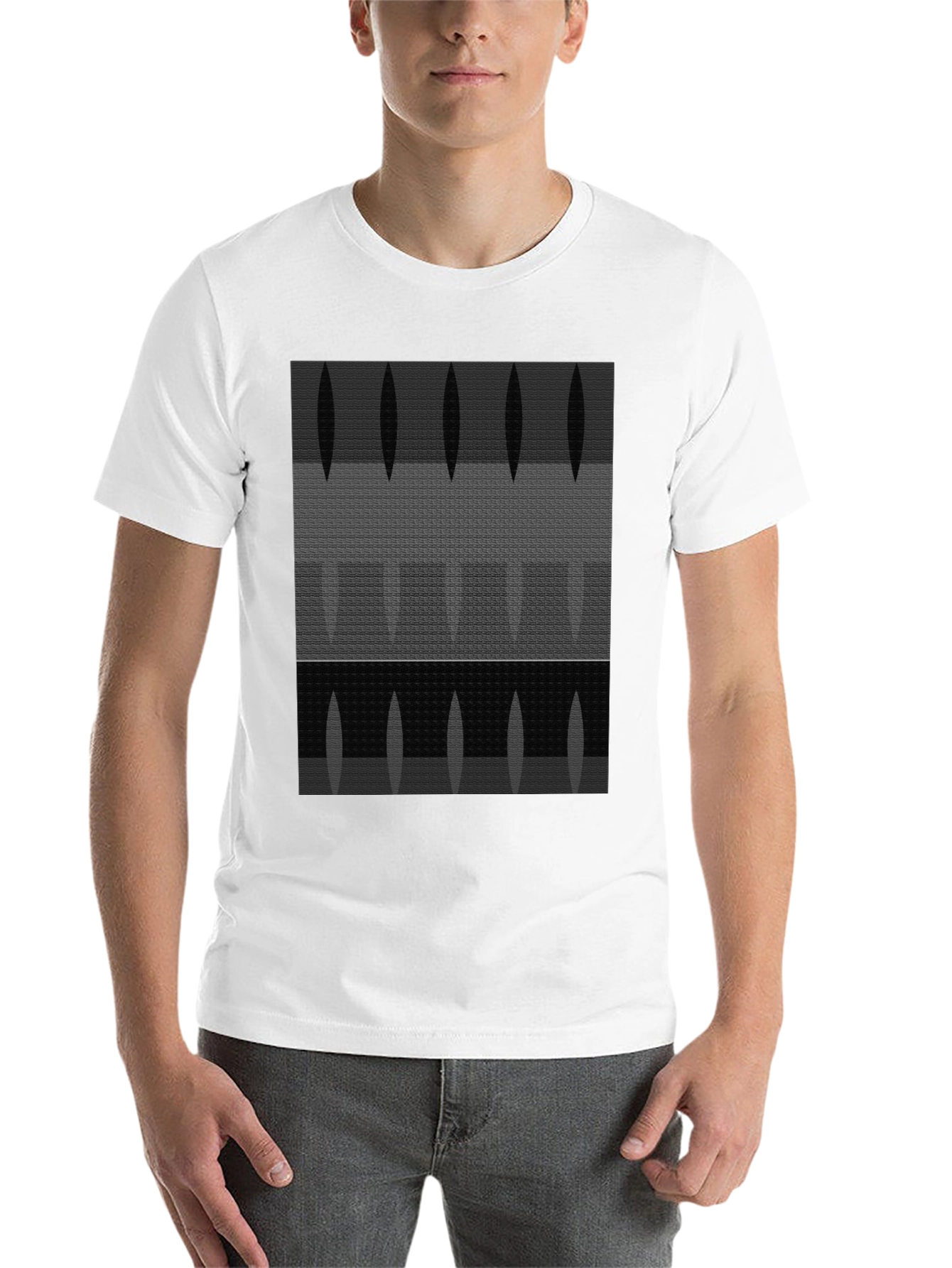 Black Abstract Pattern Graphic T-Shirt - Modern Art Tee view 14