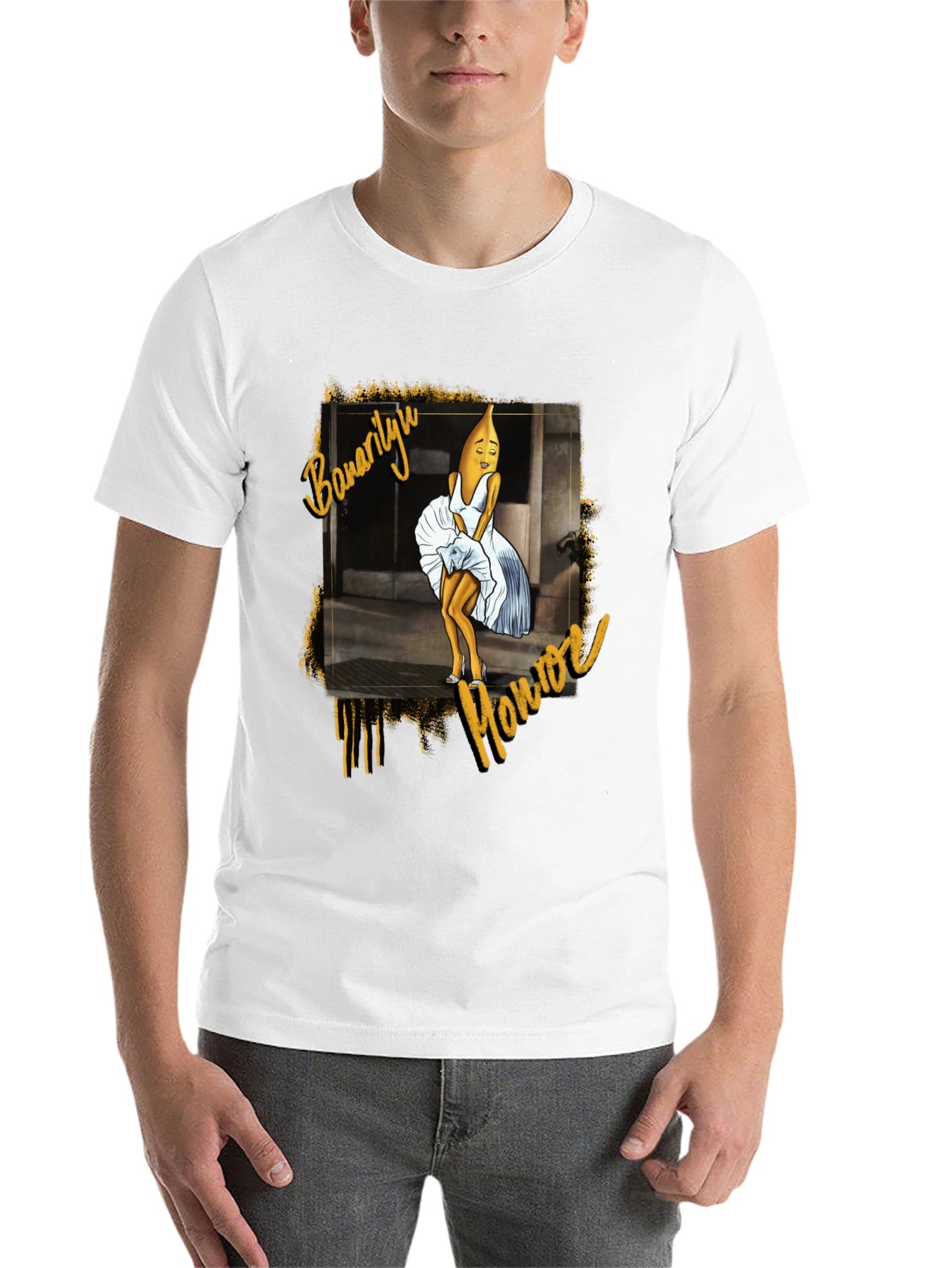 Black Bananalyn Monroe Unisex T-Shirt view 14