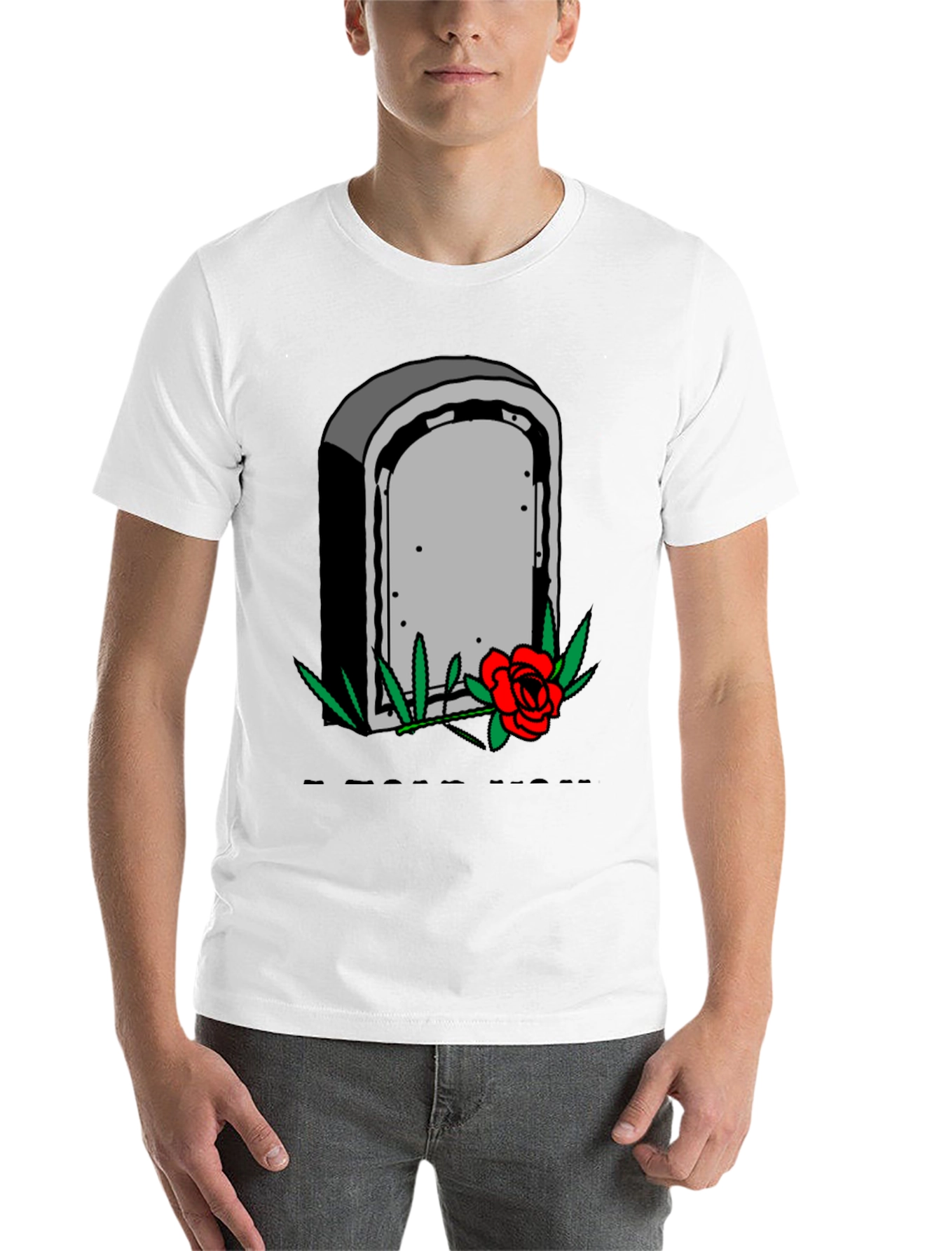 Black Grave & Rose Graphic T-Shirt - Edgy Casual Wear view 14