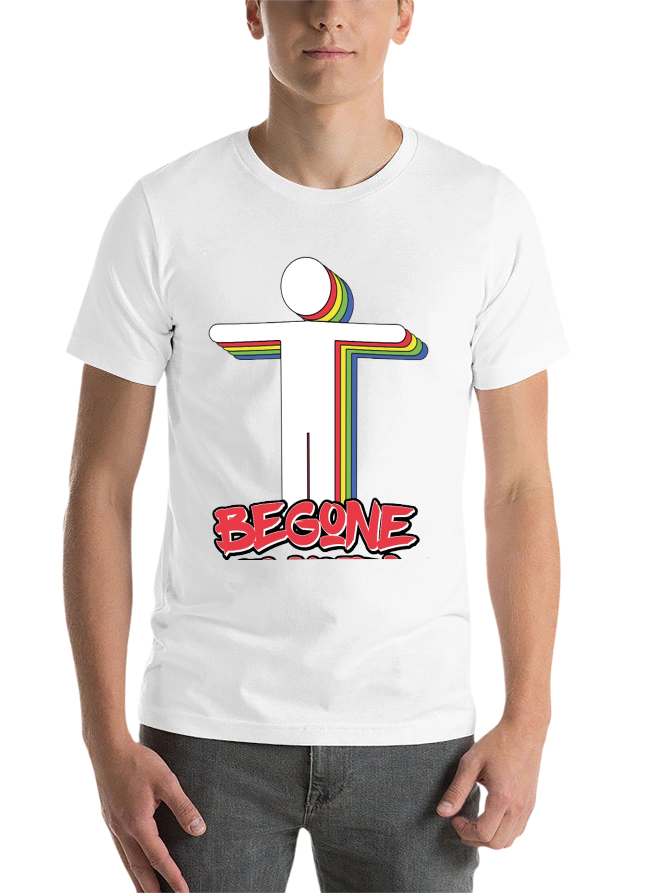 Black Retro 'Begone' Graphic Tee - Unique Design view 14