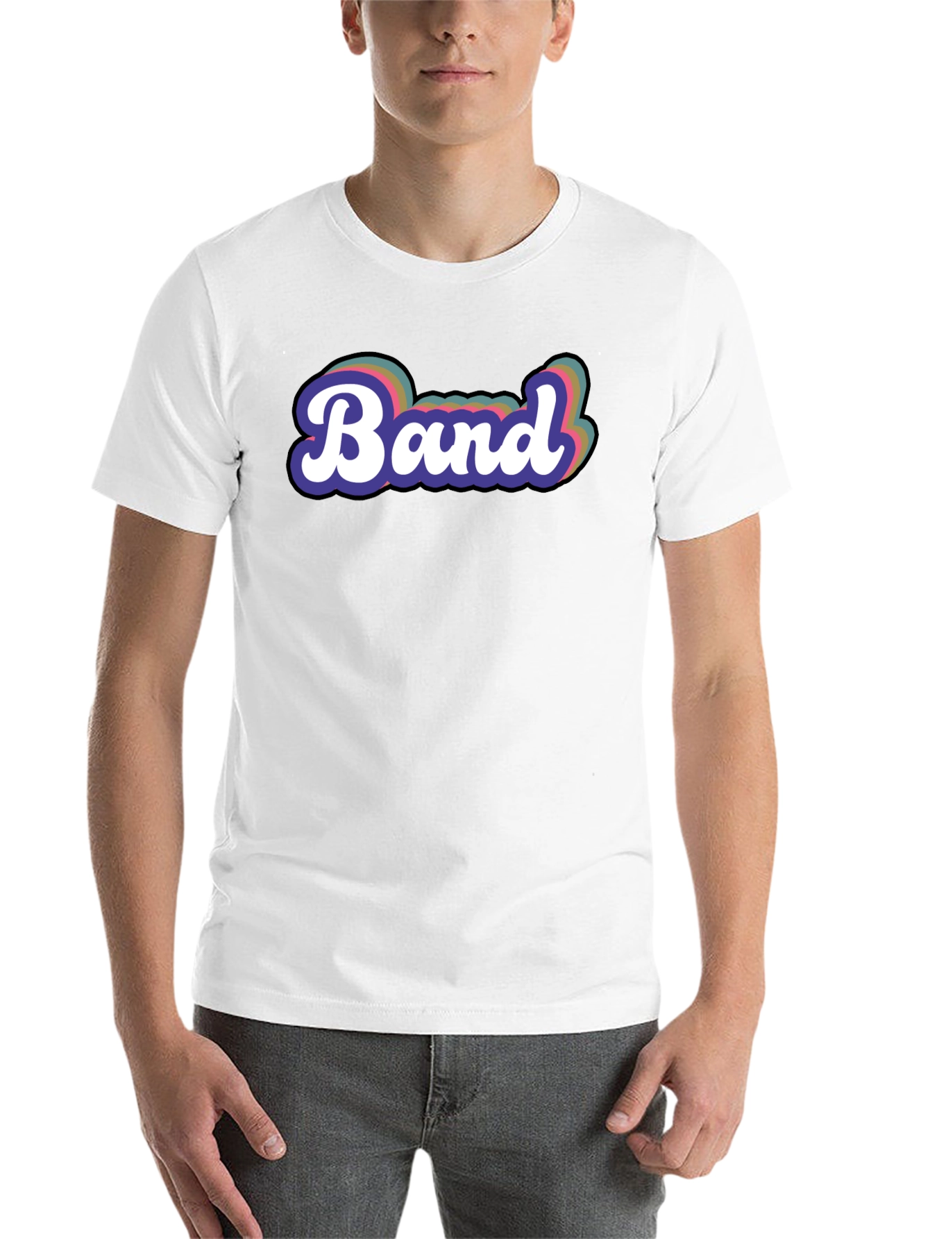Black Retro "Band" Graphic Tee - Classic Style view 14