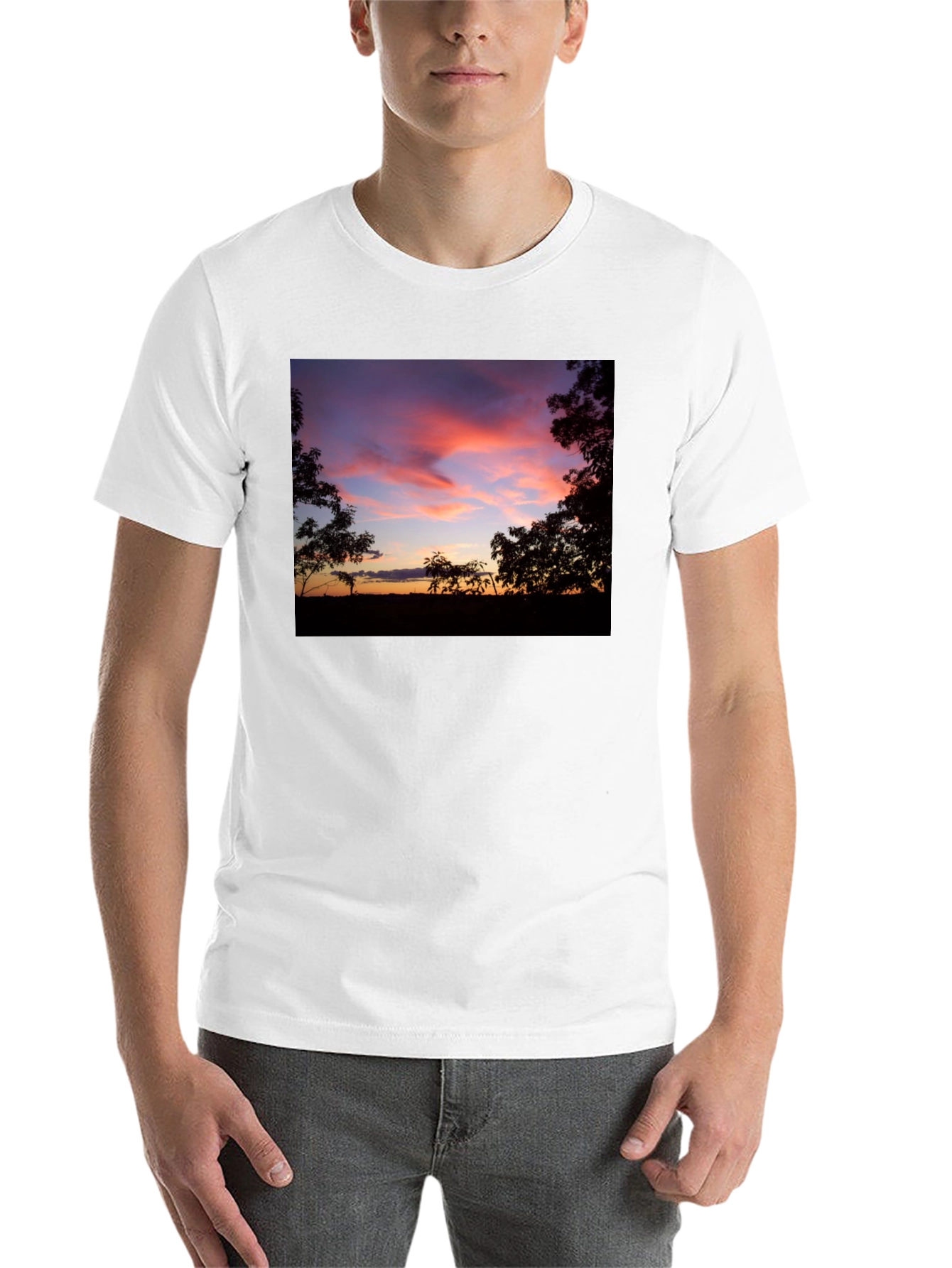 Black Sunset Silhouette Graphic Tee - Soft Cotton Blend view 14