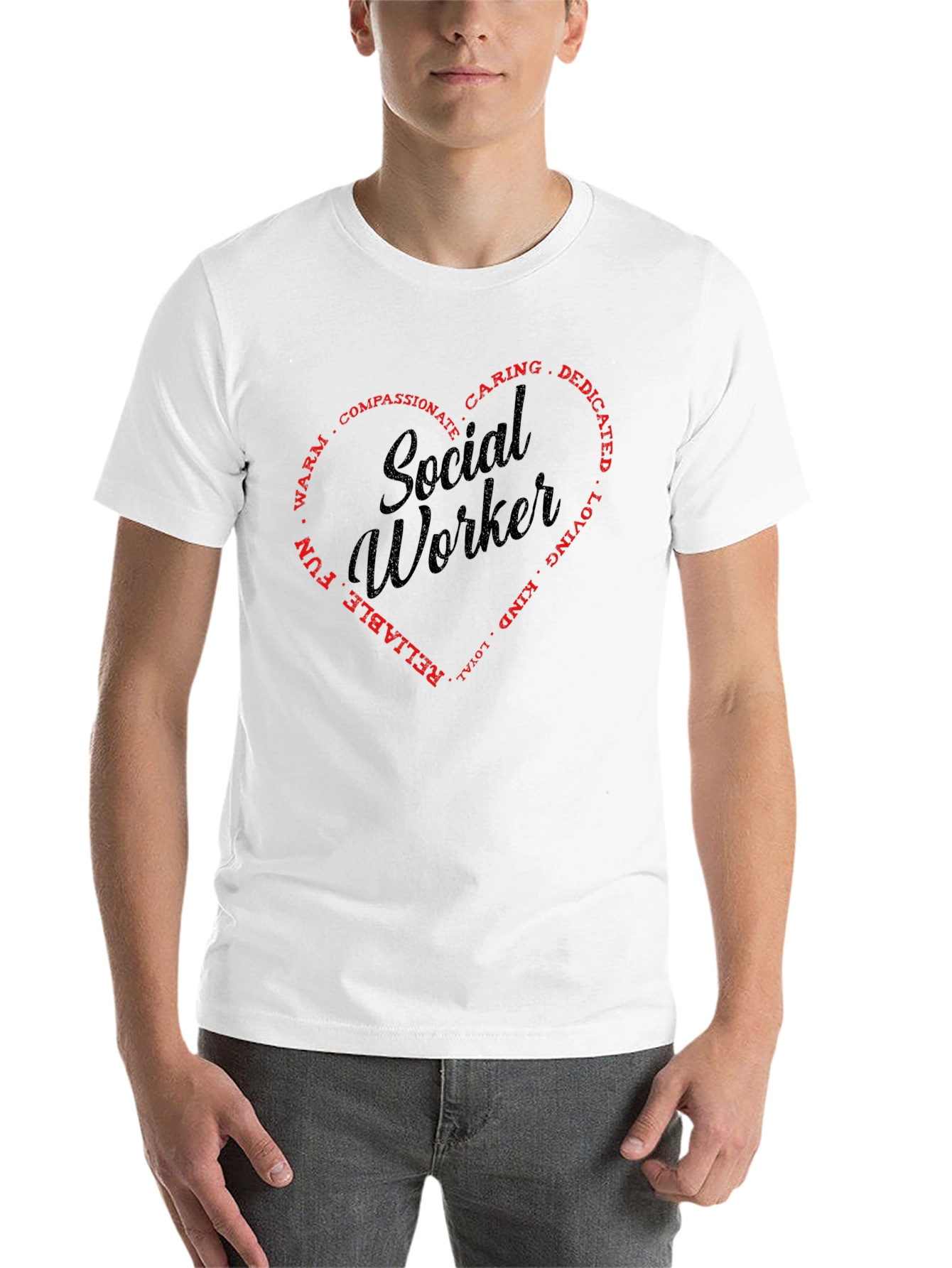 Black Social Worker Heart Graphic T-Shirt - Black view 14