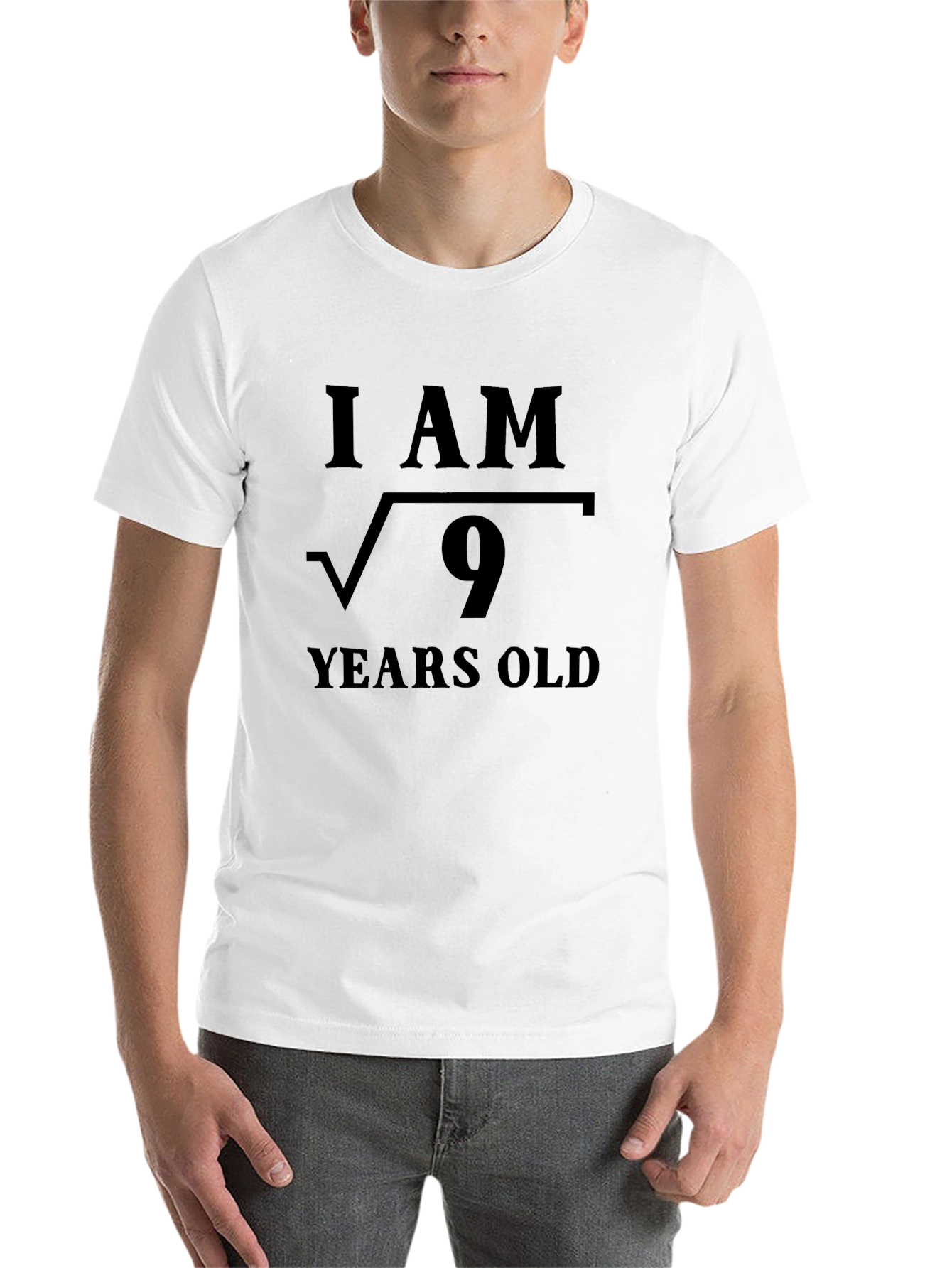 Black I am Square Root of 9 Years Old T-Shirt view 14