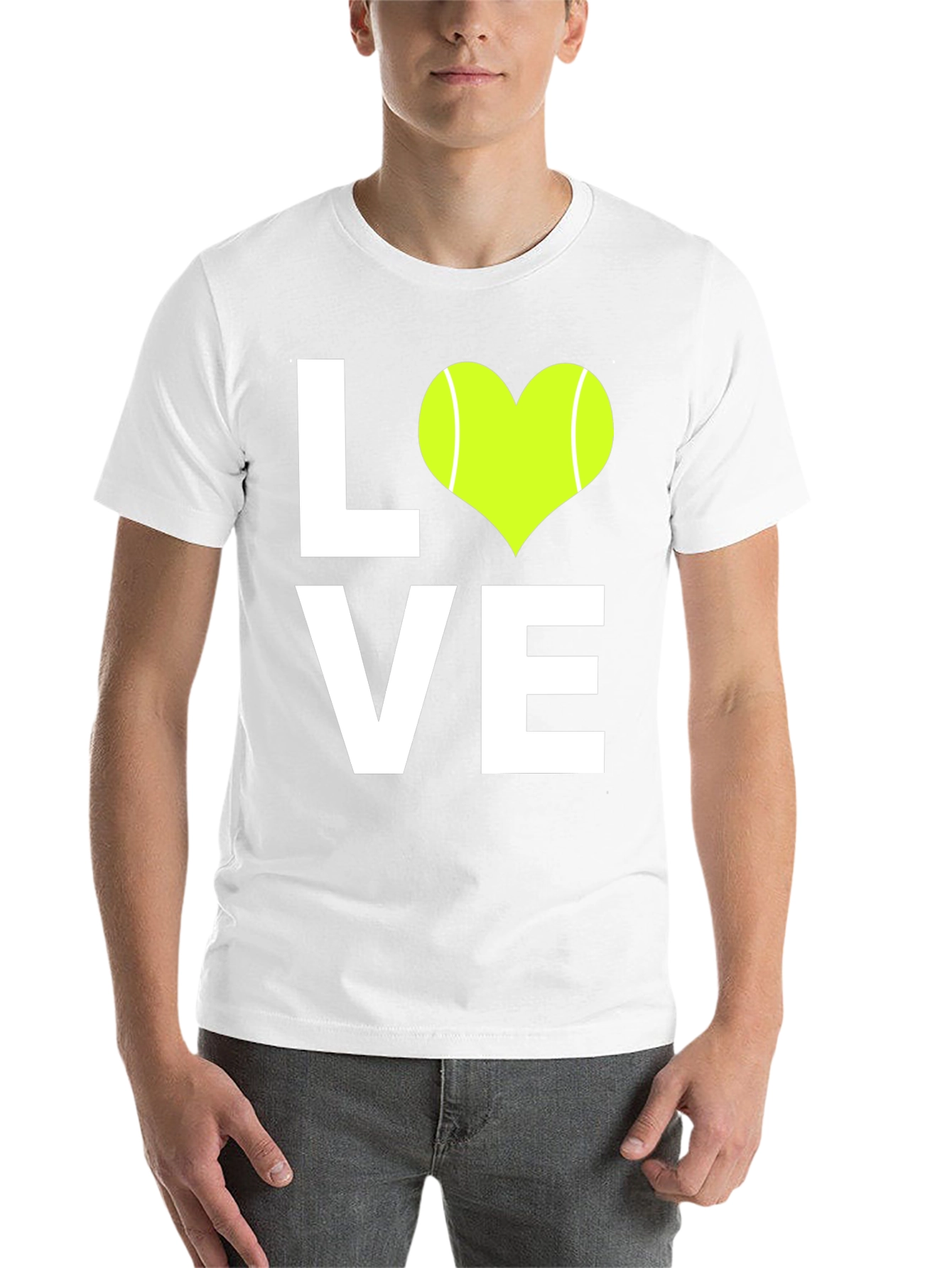 Black Tennis Love T-Shirt - Heart Shaped Ball view 14