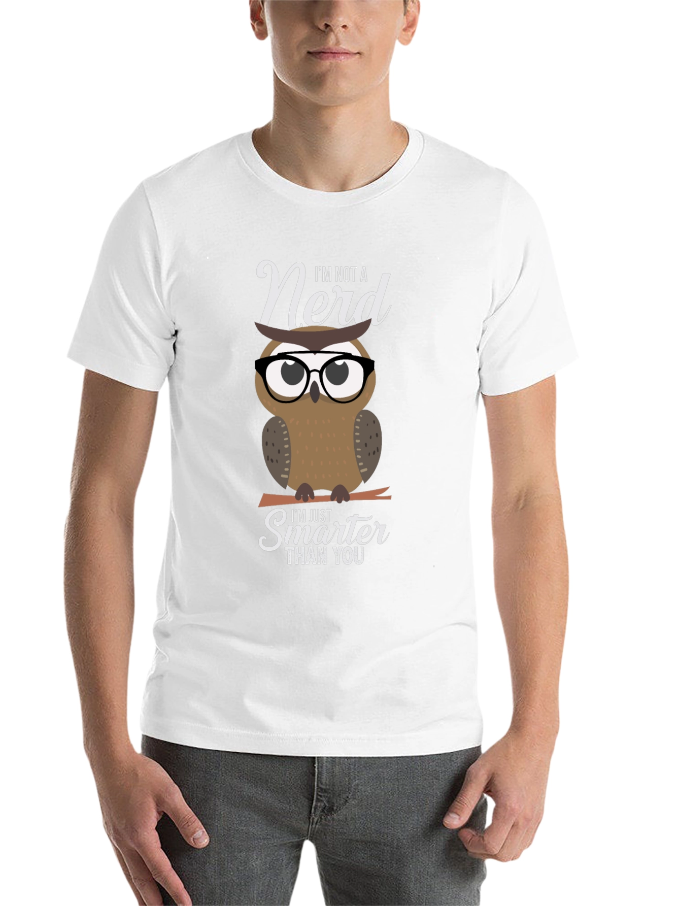 Black Smart Owl Graphic T-Shirt - Nerd Humor Tee view 14