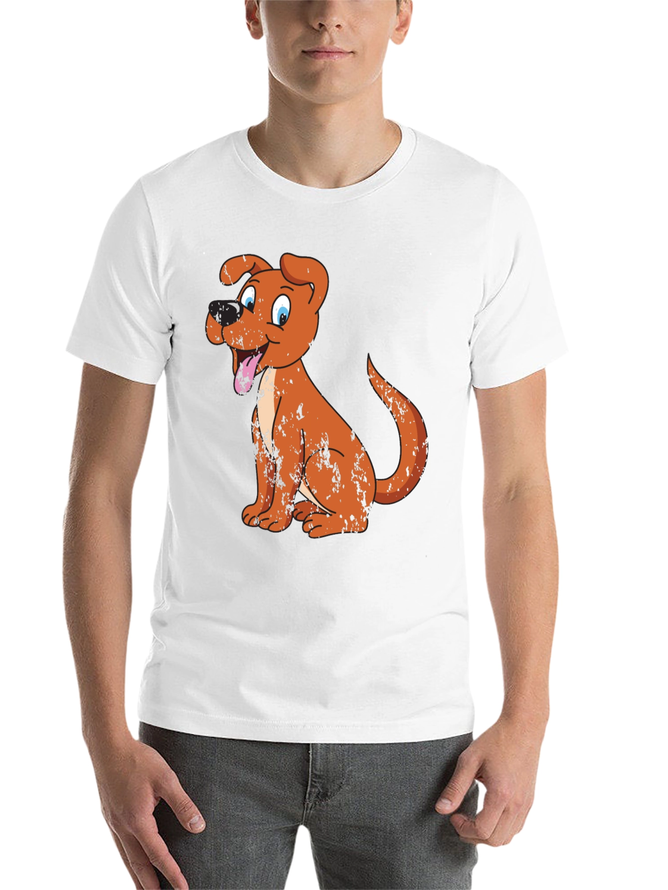 Black Cartoon Dog Graphic Tee - Black view 14
