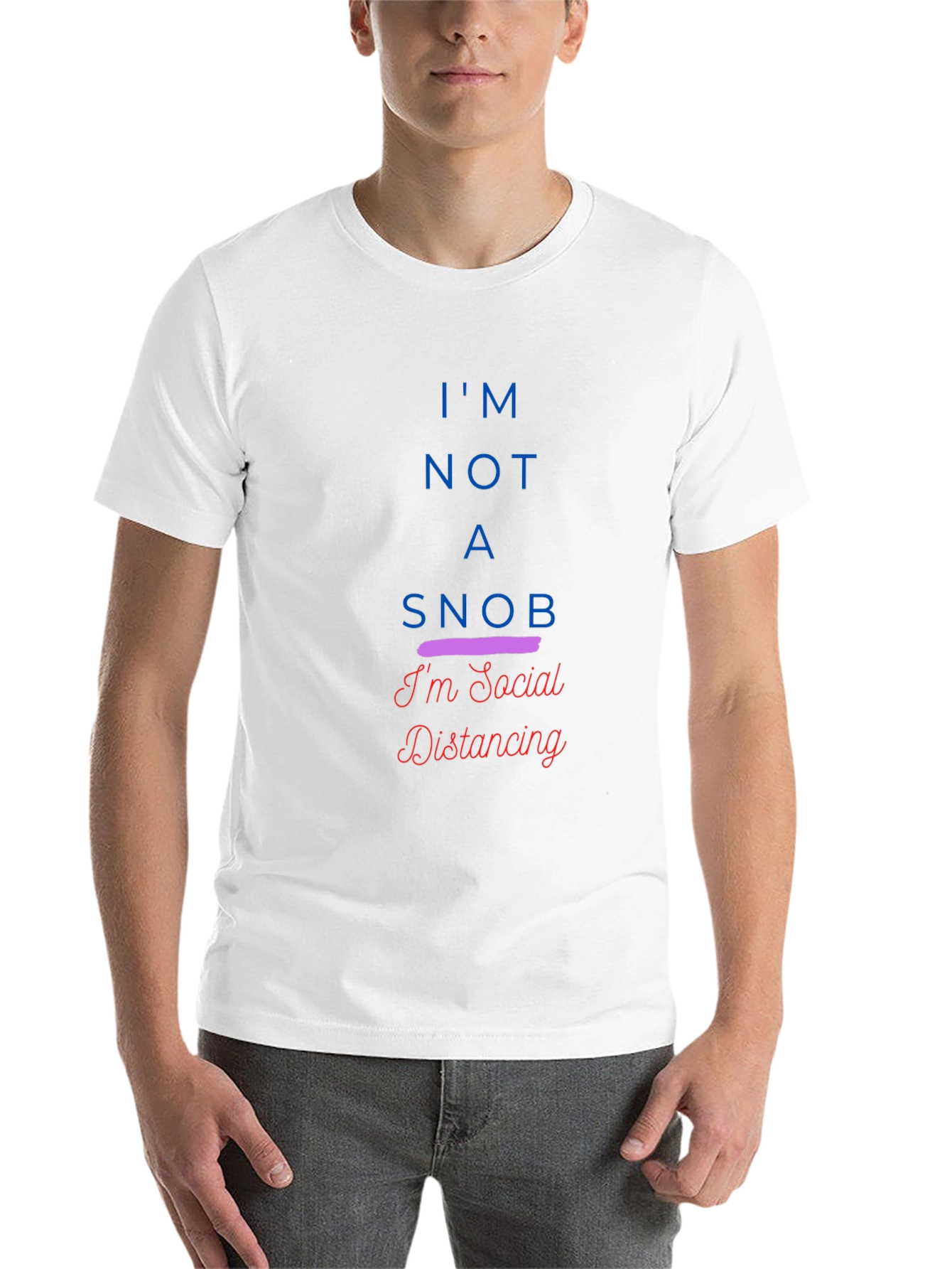 Black Social Distancing Tee - I'm Not A Snob - Black T-Shirt view 14