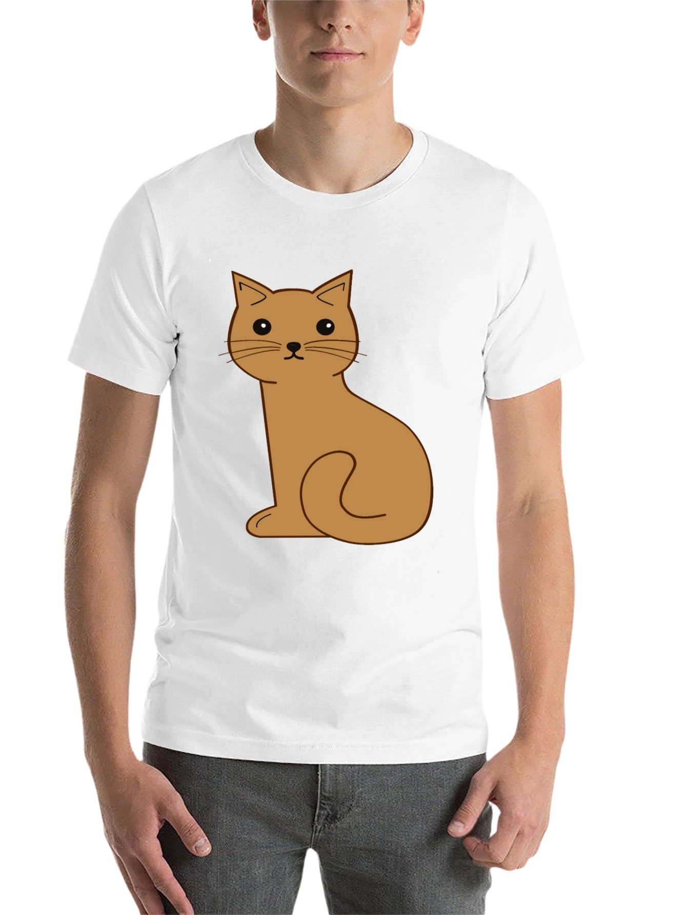 Black Cute Cartoon Cat Graphic T-Shirt view 14