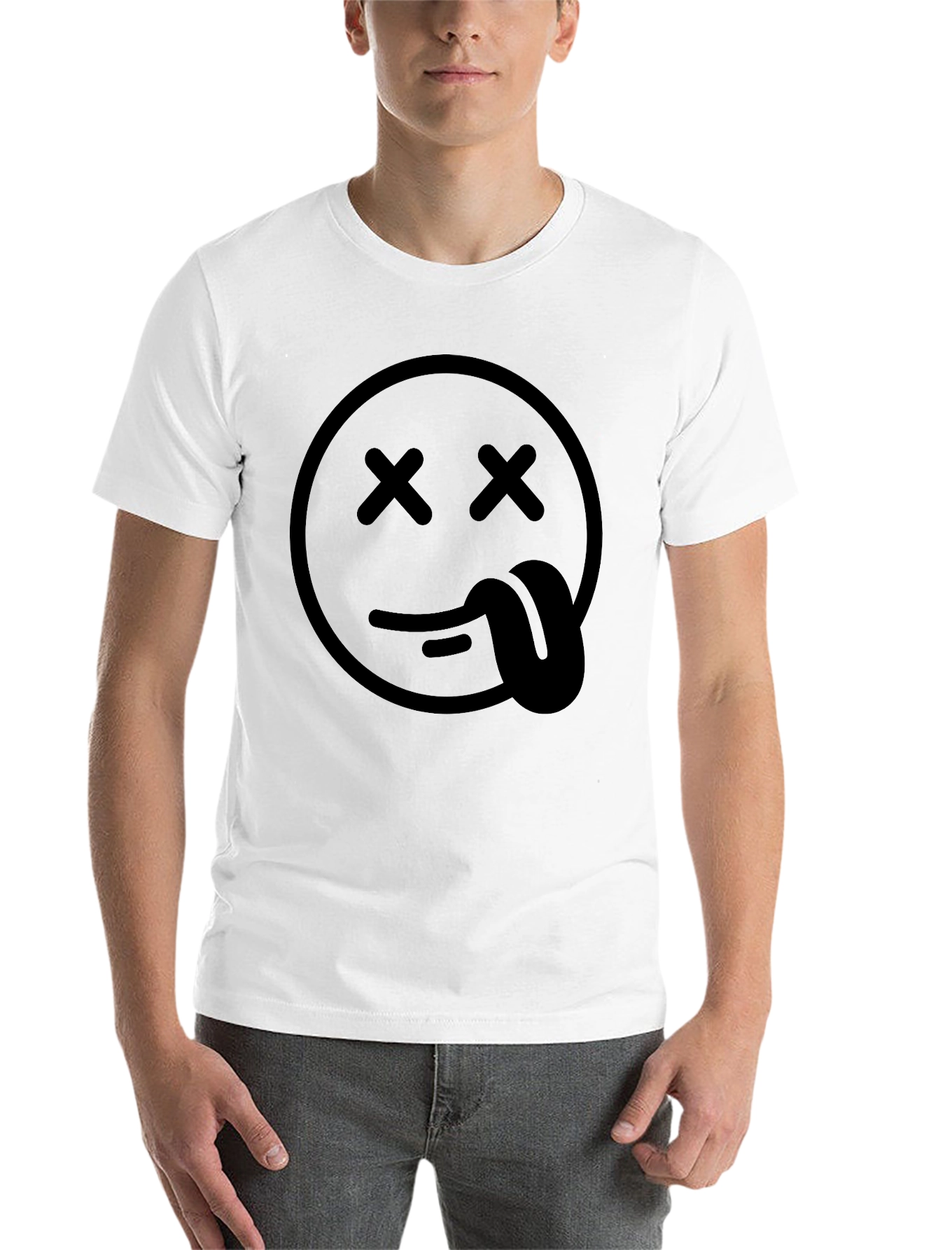 Black Dead Emoji Graphic T-Shirt - Unisex Casual Tee view 14
